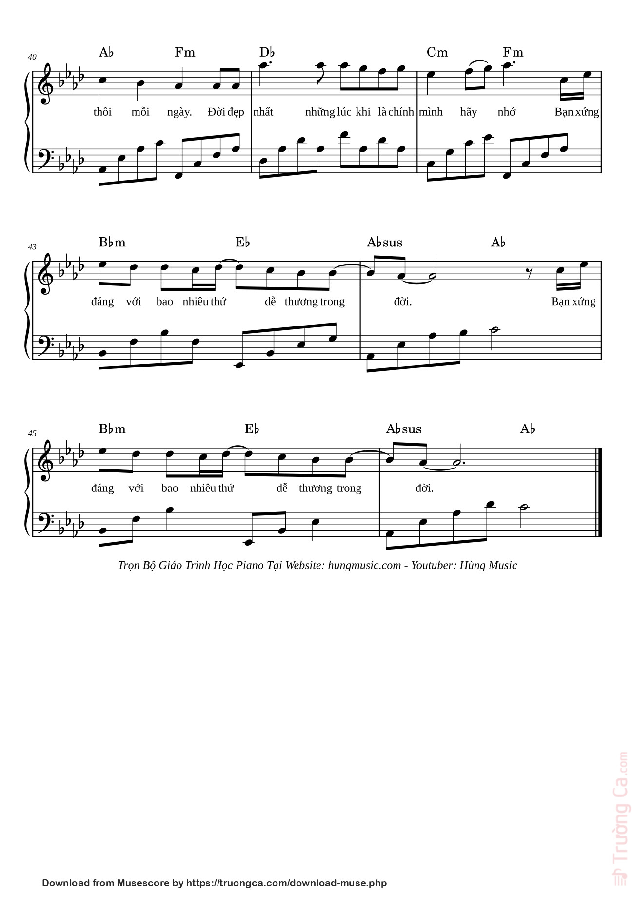 Page 4 of the piano sheet music PDF Piano – Cứ Vui Lên Sheet Piano by Mỹ Tâmi