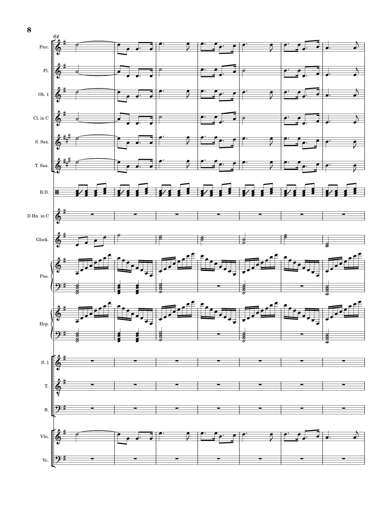 Page 8 of the piano sheet music PDF – Lý Thường Kiệt Hành Khúc Sheet Piano by Lê Hoàng Long