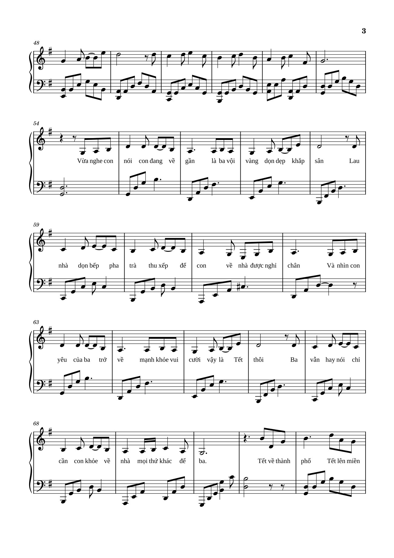 Page 3 of the piano sheet music PDF – TẾT ỔN RỒI Sheet Piano by  Bùi Công Nam
