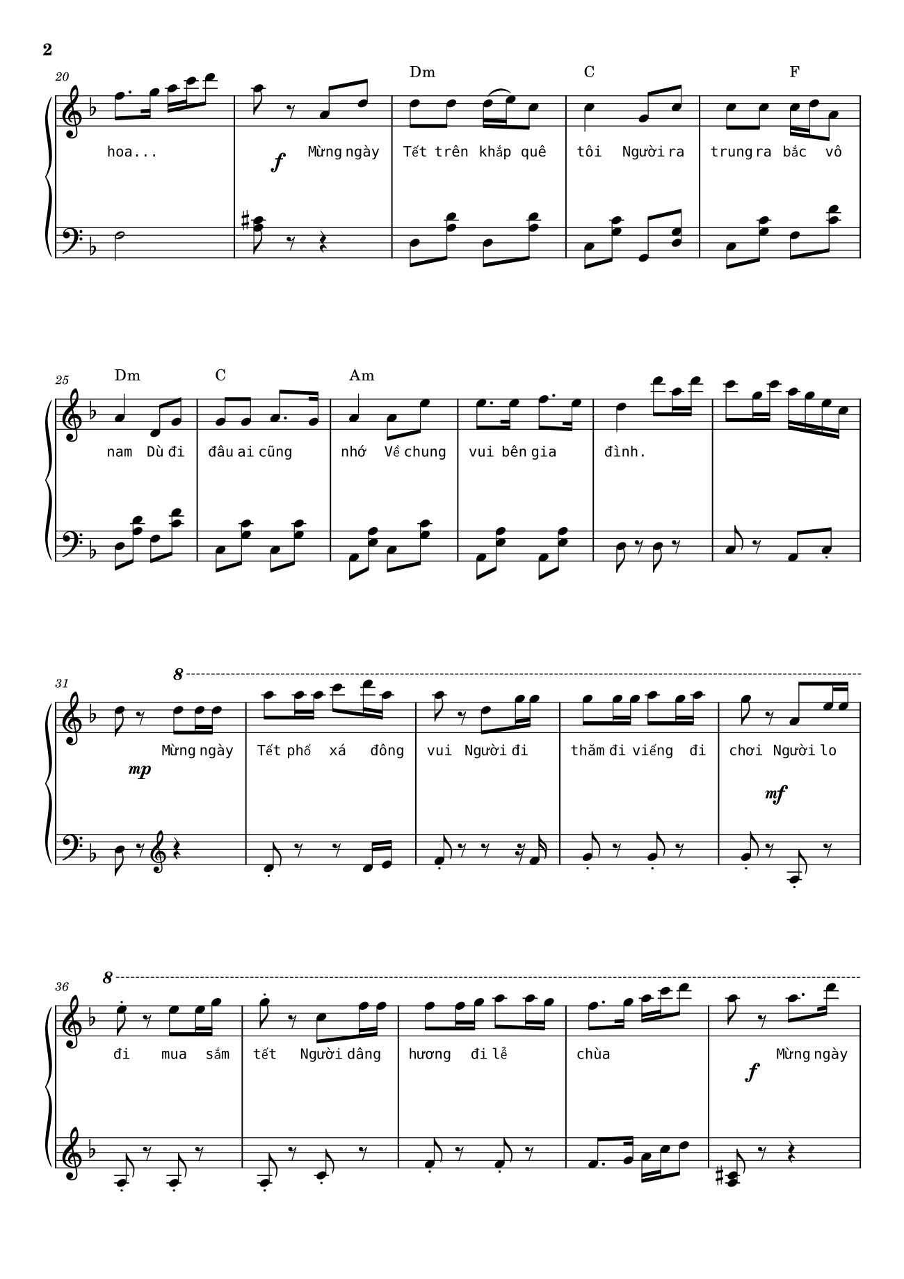 Page 2 of the piano sheet music PDF – Ngày Tết quê em Sheet Piano by Ngo_Duong_Hoang_An