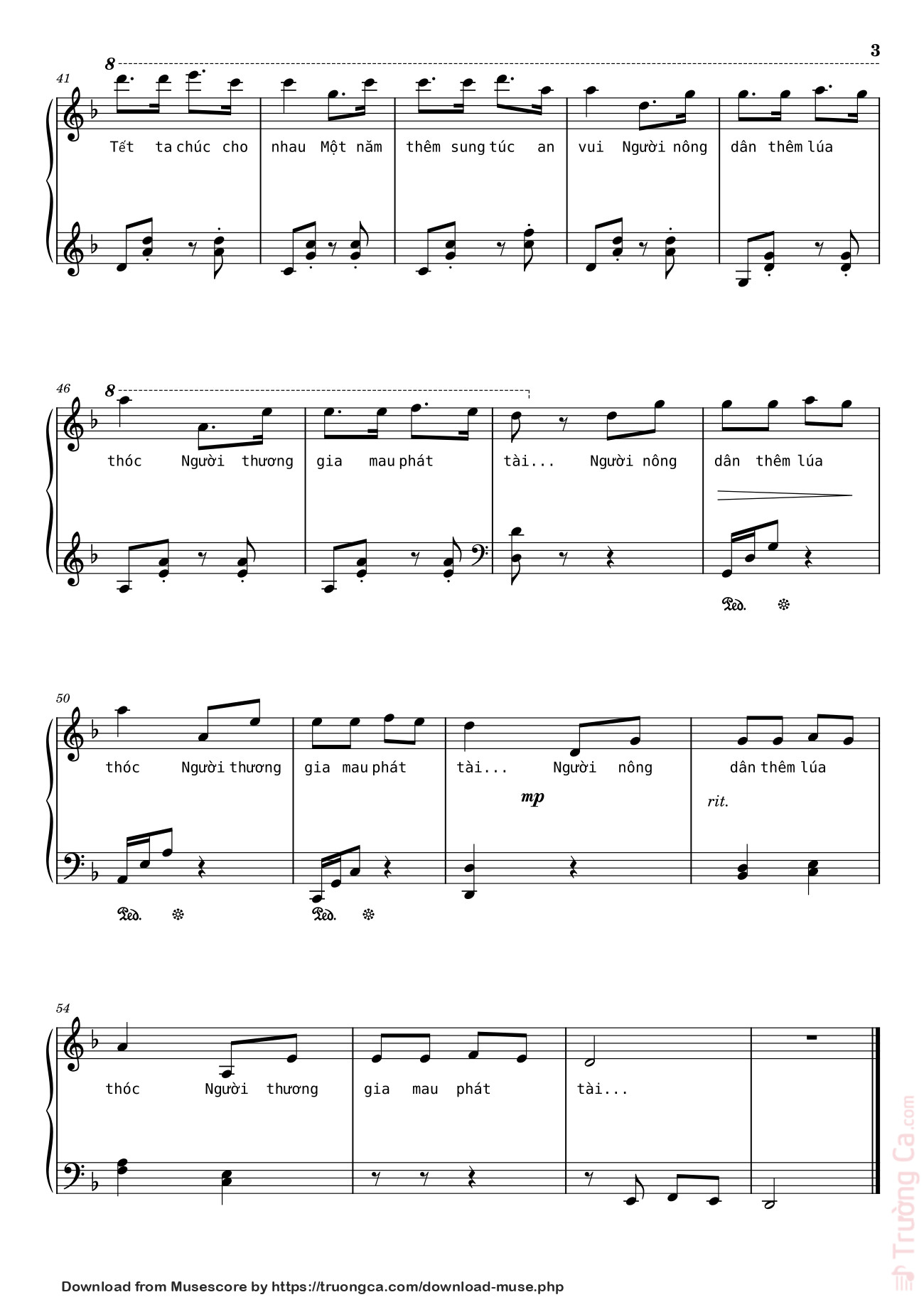 Page 3 of the piano sheet music PDF – Ngày Tết quê em Sheet Piano by Ngo_Duong_Hoang_An