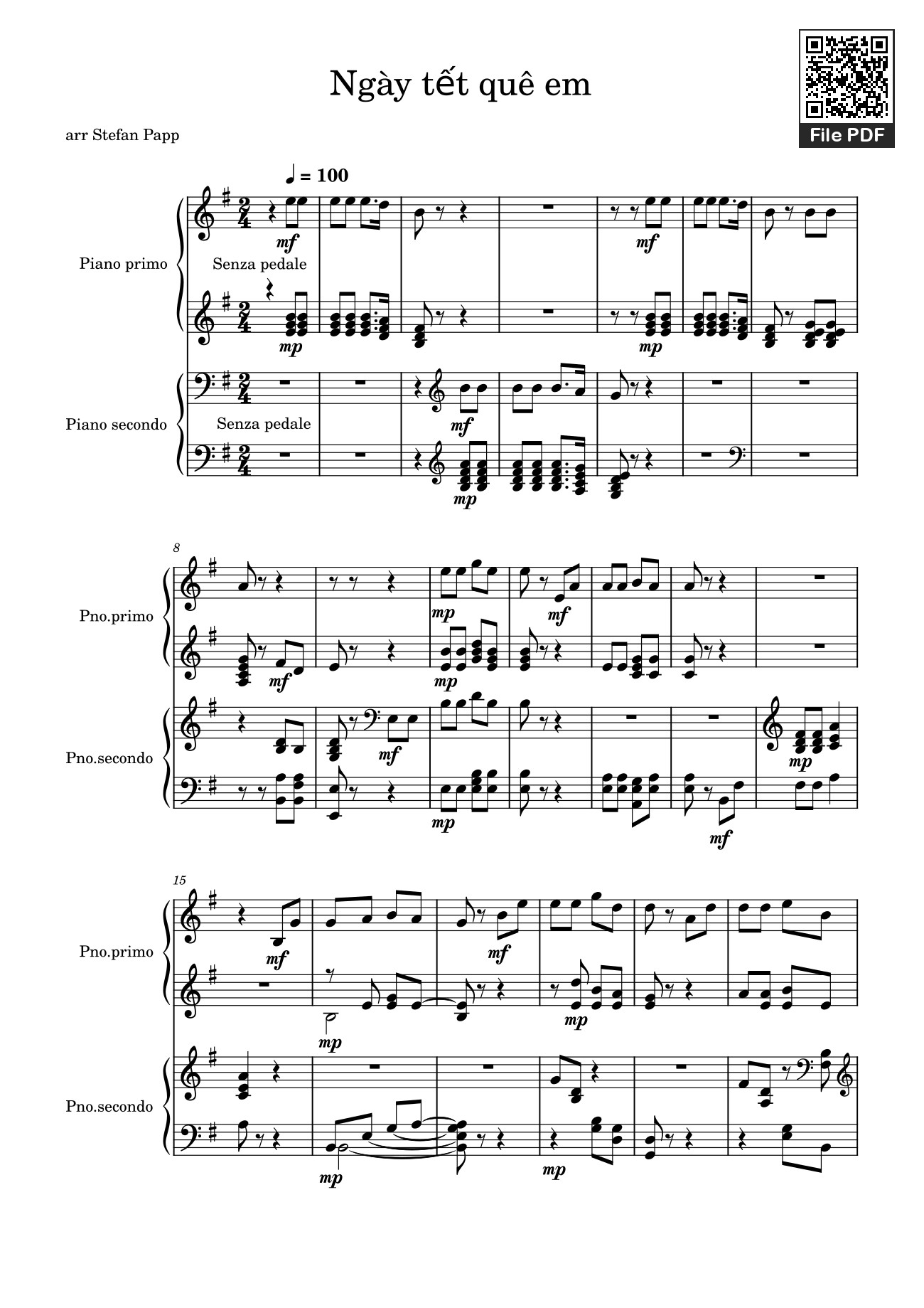 Page 1 of the piano sheet music PDF – Ngày tết quê em Sheet 2 Piano by Từ Huy