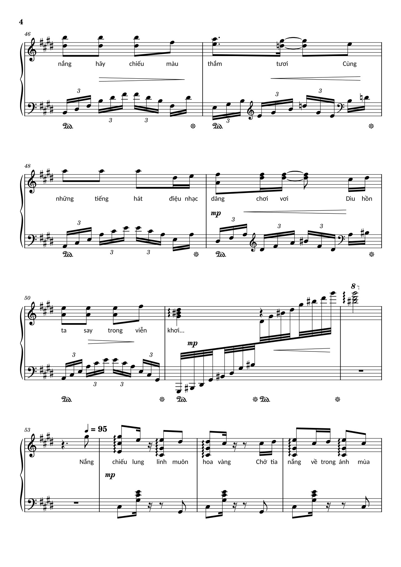 Page 4 of the piano sheet music PDF – Điệp khúc mùa xuân Sheet Piano (C♯m) by Quốc Dũng