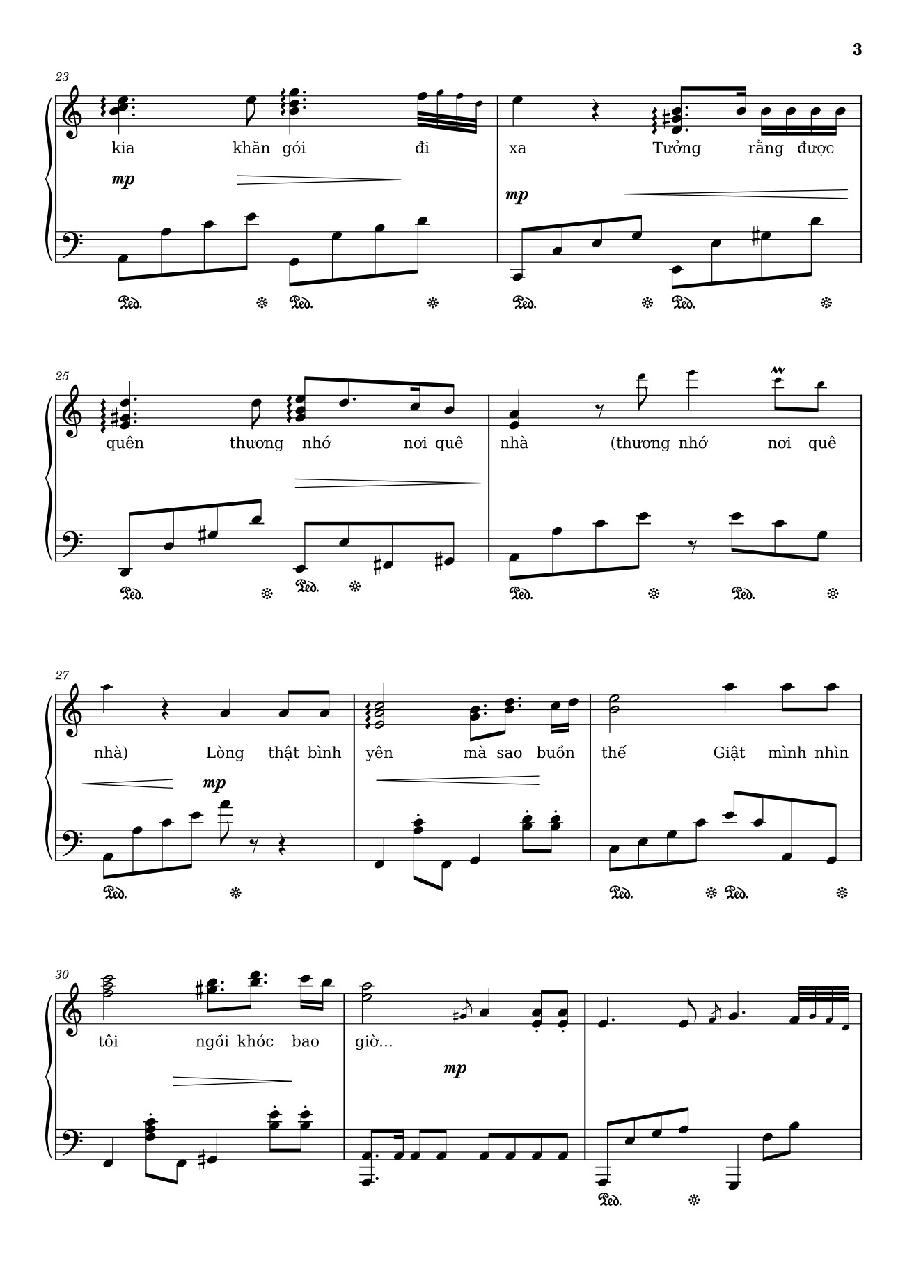 Page 3 of the piano sheet music PDF – Bên đời hiu quạnh Sheet Piano by Trịnh Công Sơn