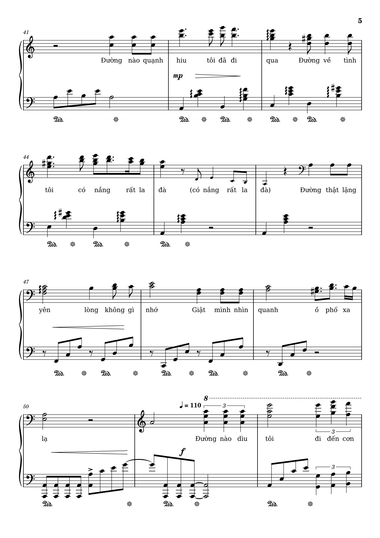 Page 5 of the piano sheet music PDF – Bên đời hiu quạnh Sheet Piano by Trịnh Công Sơn