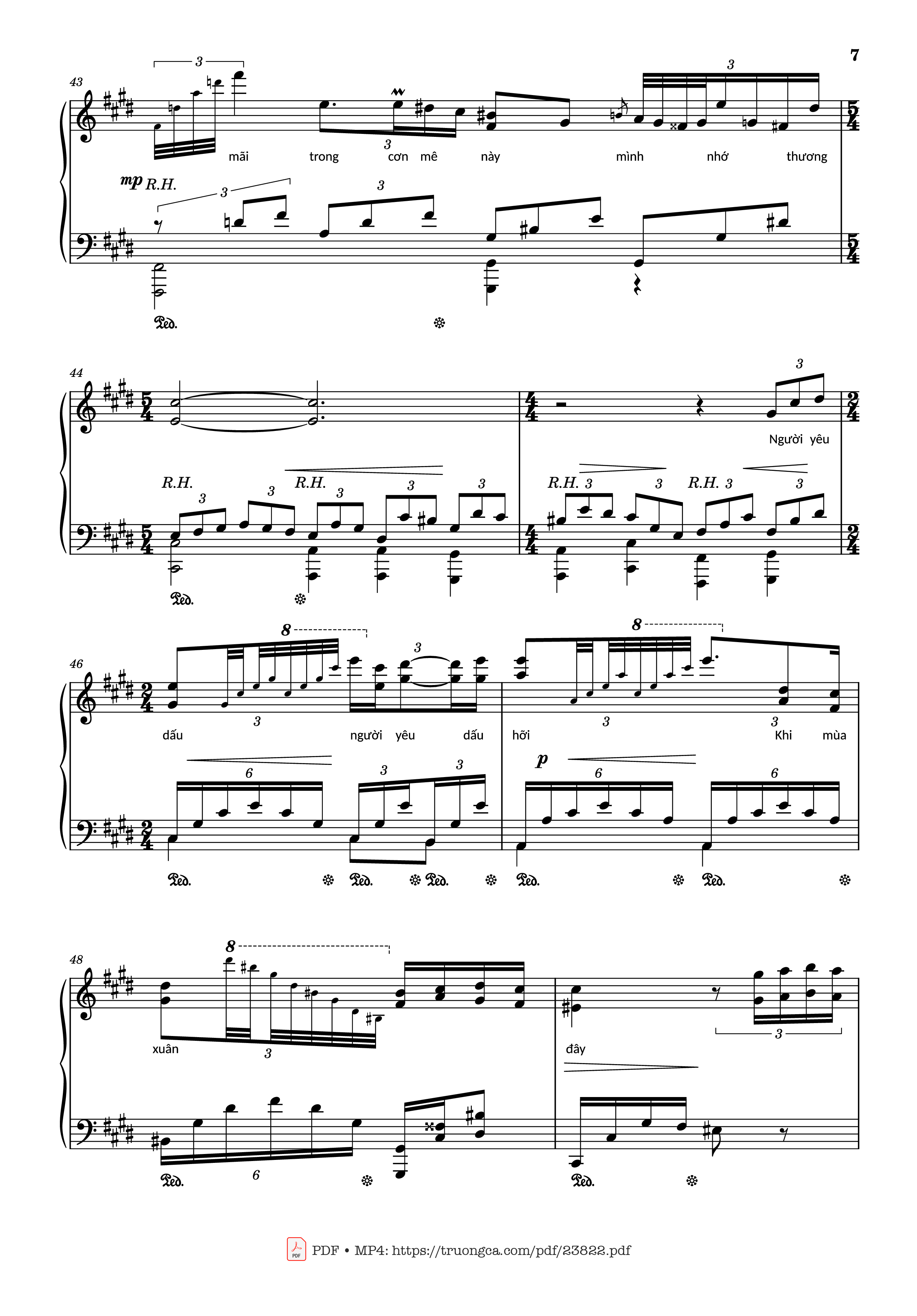 Page 7 of the piano sheet music PDF – Riêng một góc trời Sheet Piano by Ngô Thụy Miên