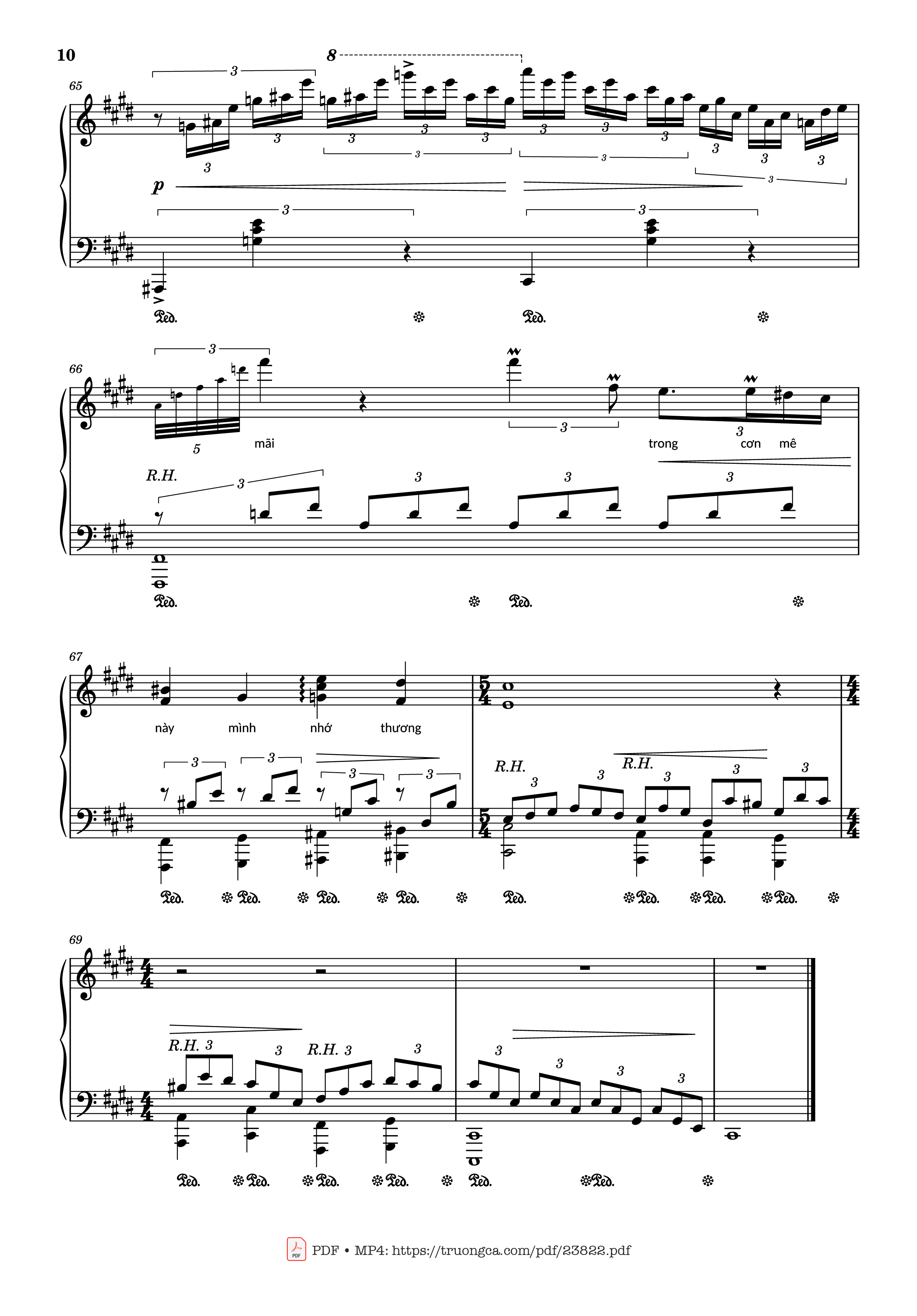 Page 10 of the piano sheet music PDF – Riêng một góc trời Sheet Piano by Ngô Thụy Miên