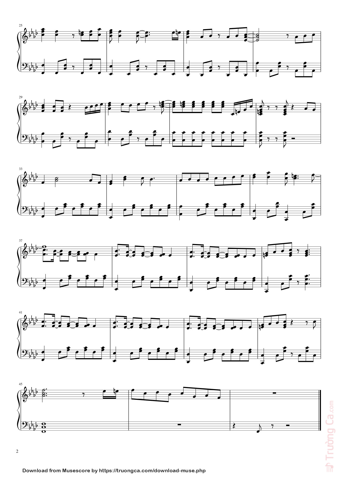 Page 2 of the piano sheet music PDF – Detective Conan Main Theme Sheet Piano by 김태명