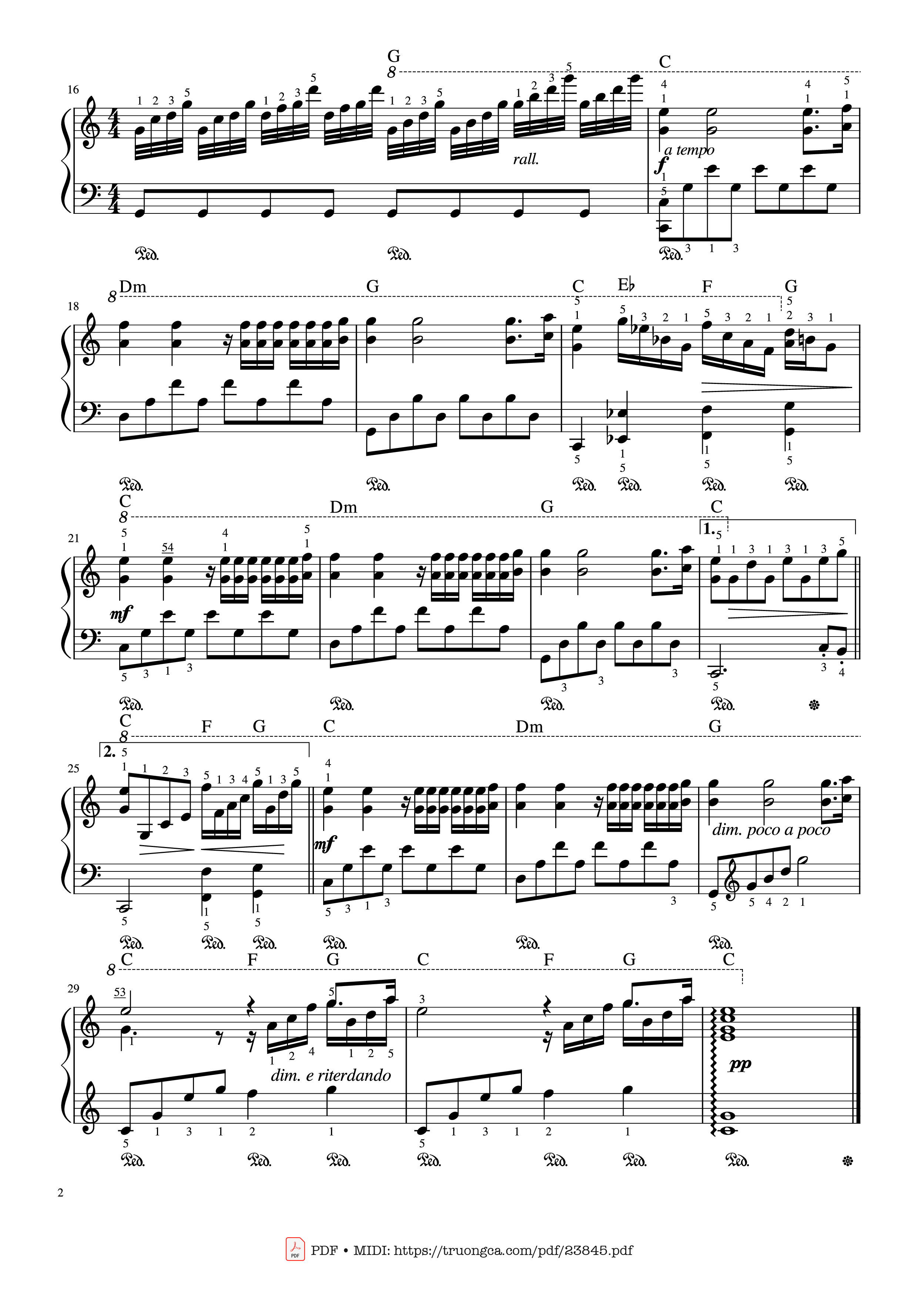 Page 2 of the piano sheet music PDF – Ballade pour Adeline Sheet Piano by Paul de Senneville