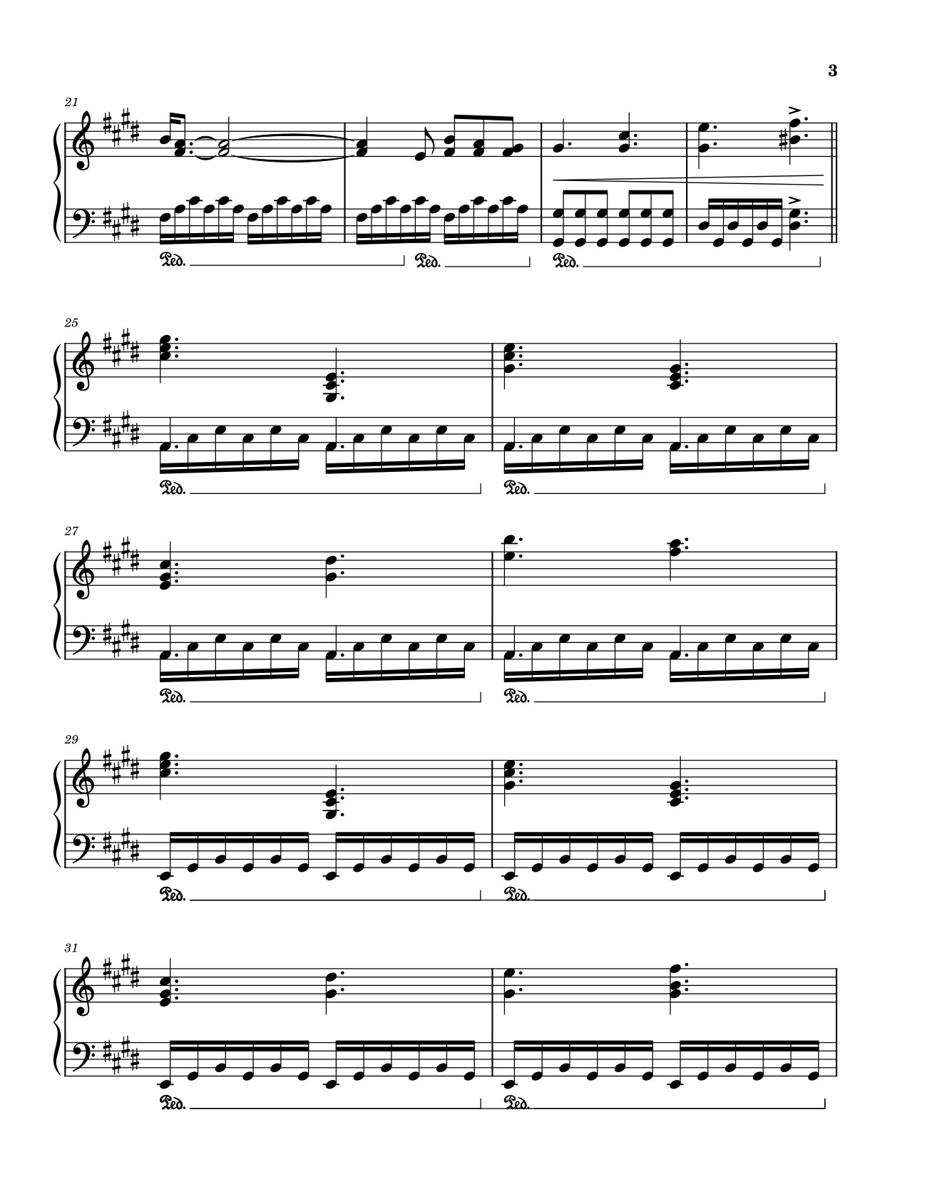 Page 3 of the piano sheet music PDF – Golden Hour JVKE Sheet Piano by Laurengrout