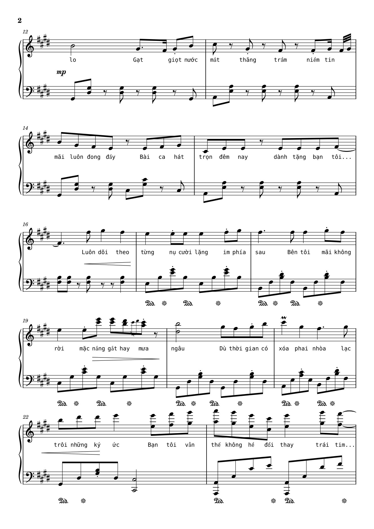 Page 2 of the piano sheet music PDF – Như ngày hôm qua Sheet Piano by Ngo_Duong_Hoang_An