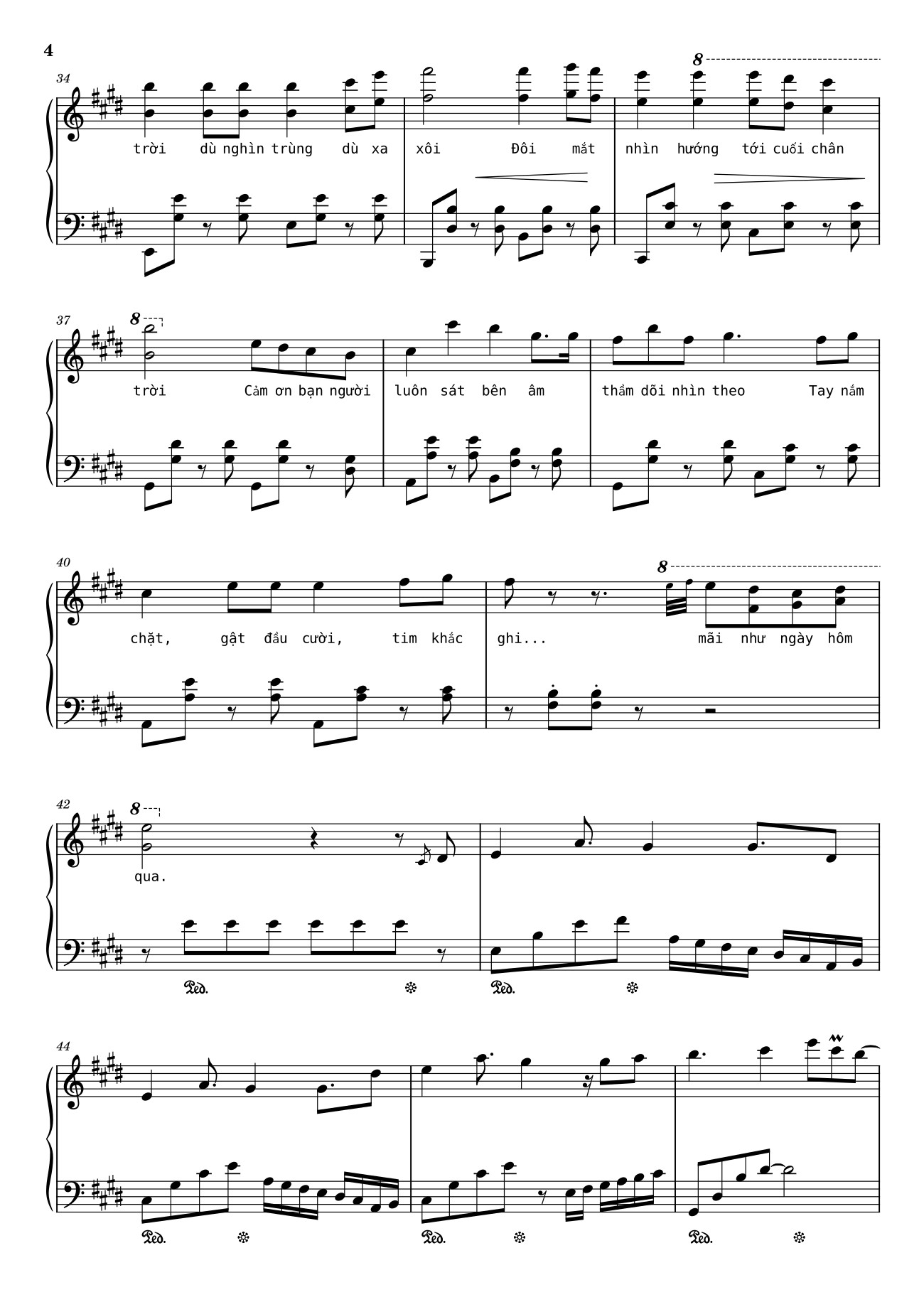Page 4 of the piano sheet music PDF – Như ngày hôm qua Sheet Piano by Ngo_Duong_Hoang_An
