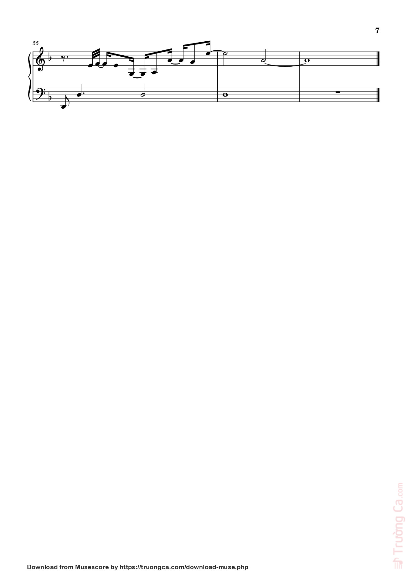 Page 7 of the piano sheet music PDF – Chỉ Là Không Cùng Nhau – 错位时空 - 艾辰 Sheet Piano by Quangducpiano