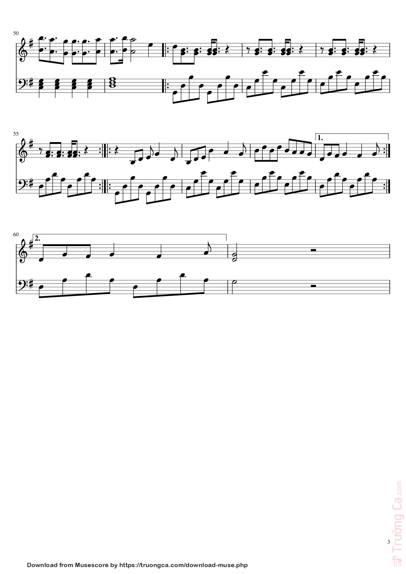 Page 3 of the piano sheet music PDF – Santa Tell Me Arianna Grande Sheet Piano by Samuelwycisk