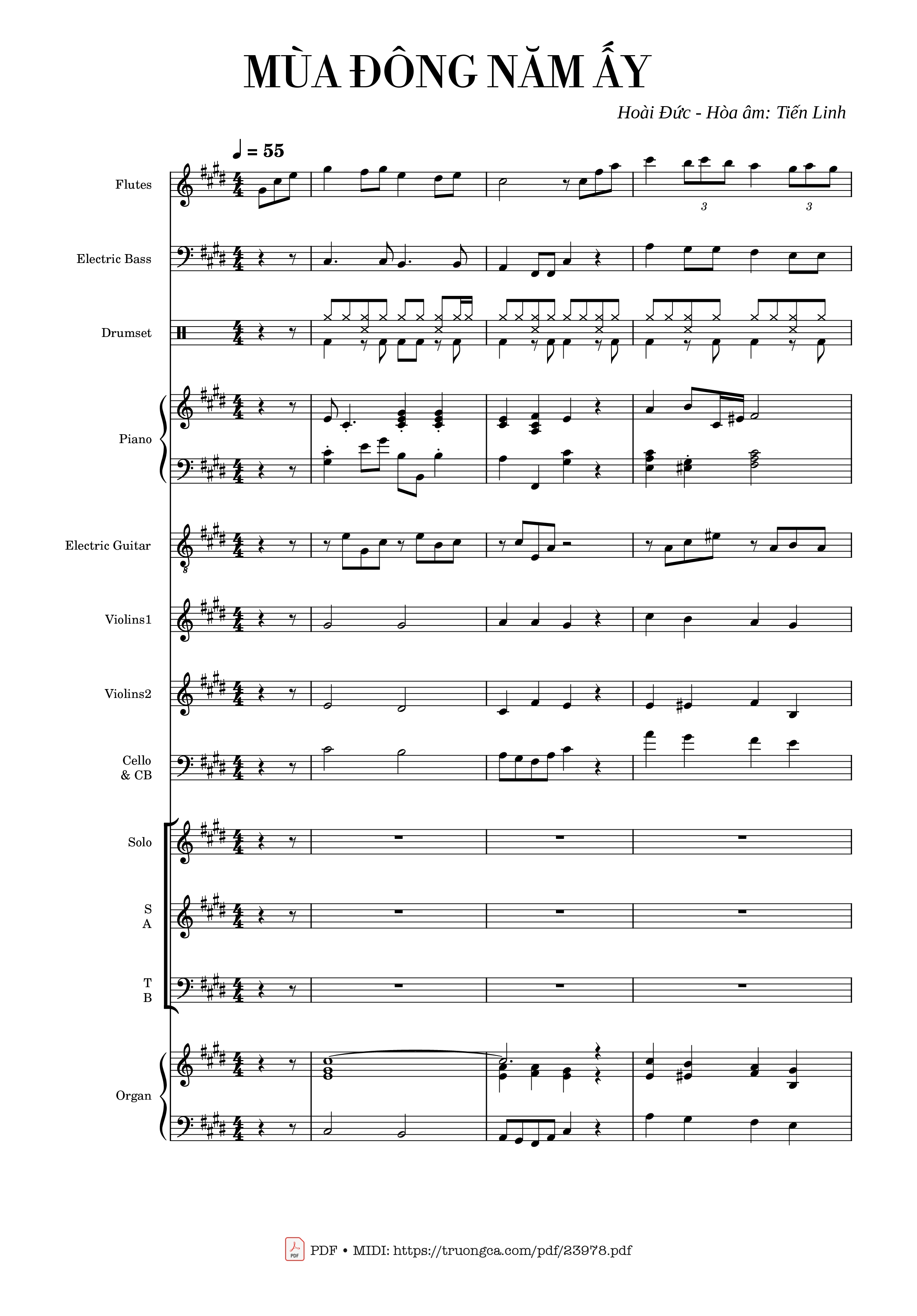Page 1 of the piano sheet music PDF – MÙA ĐÔNG NĂM ẤY (hợp xướng) by Hoài Đức