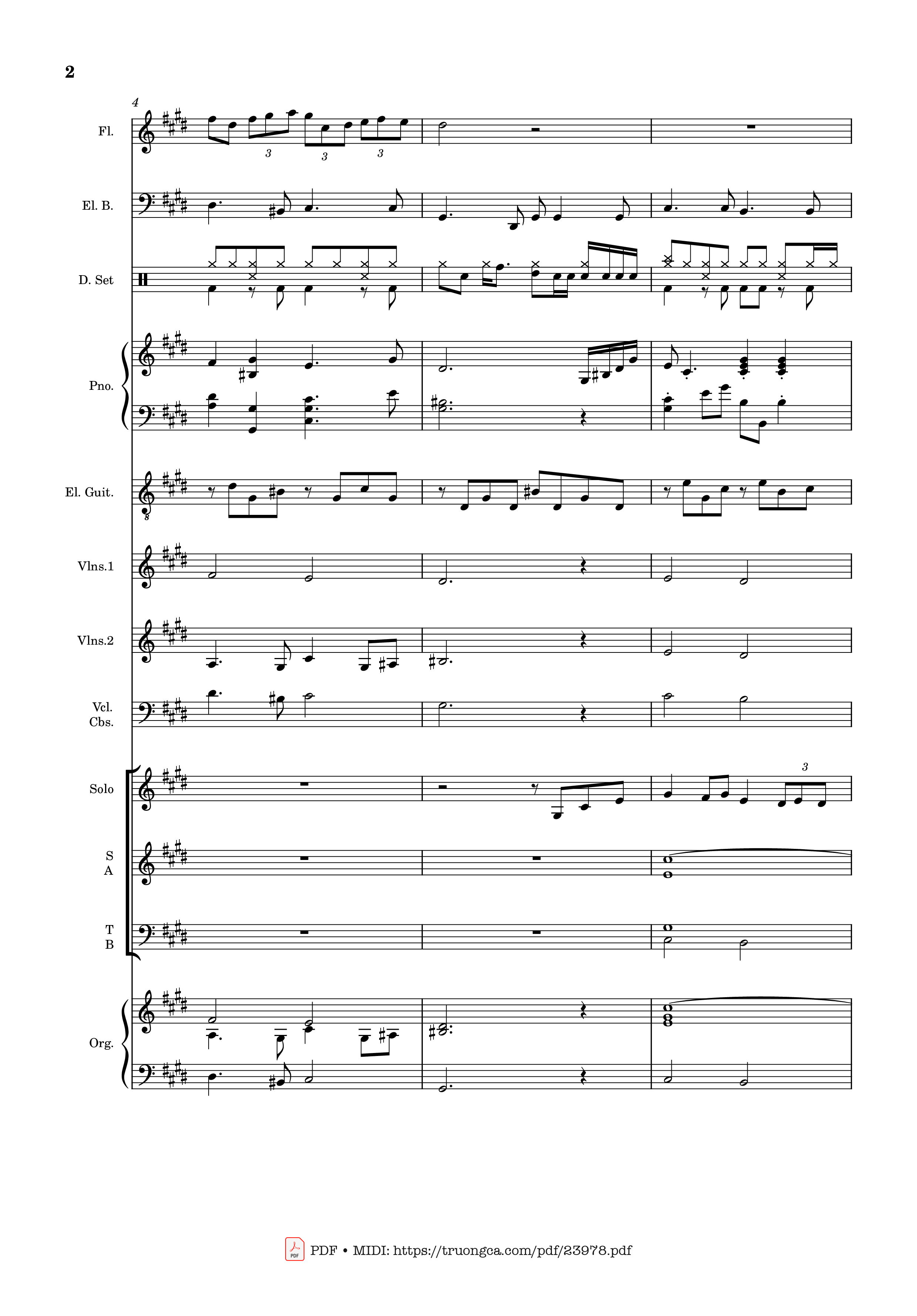 Page 2 of the piano sheet music PDF – MÙA ĐÔNG NĂM ẤY (hợp xướng) by Hoài Đức
