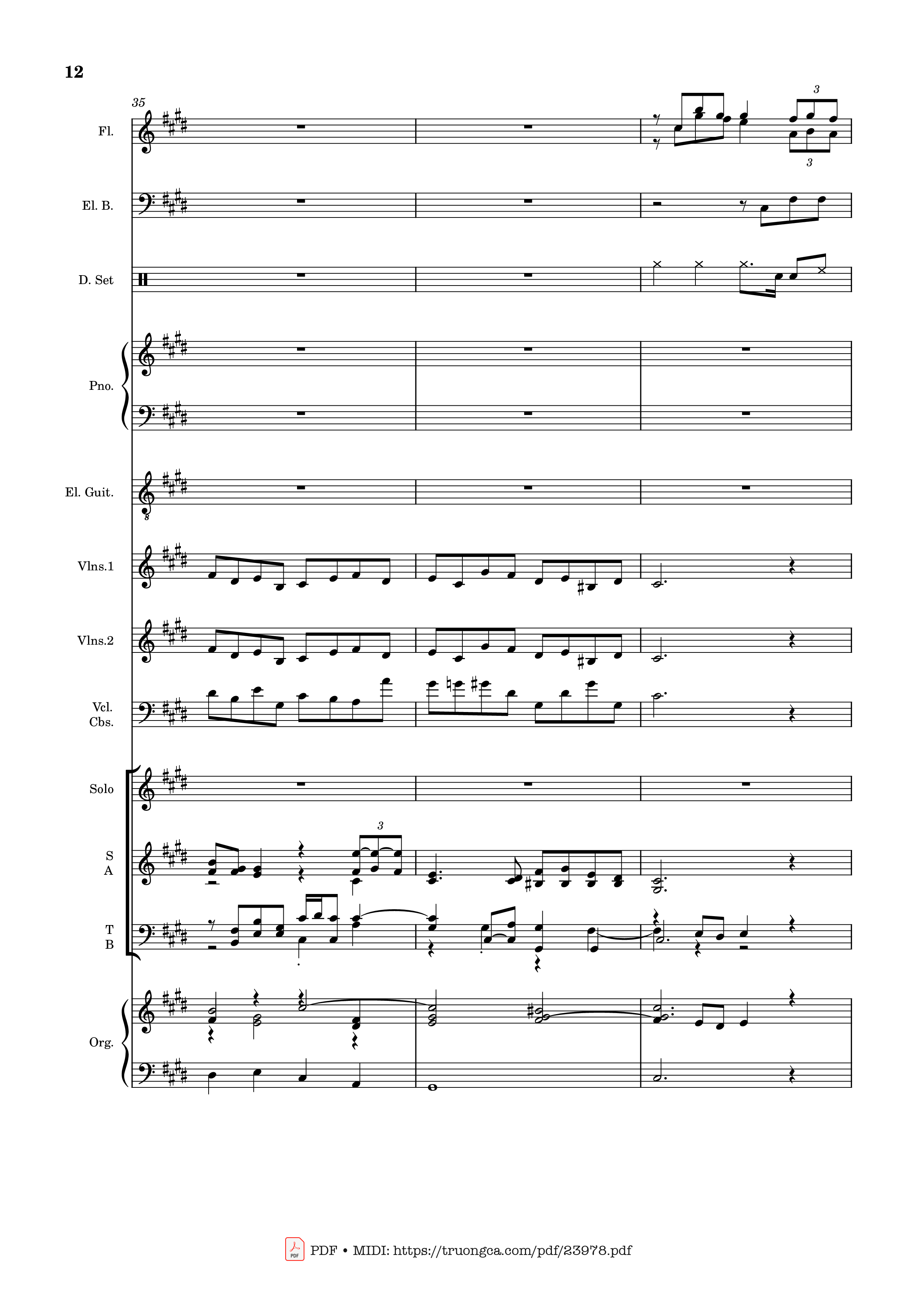 Page 12 of the piano sheet music PDF – MÙA ĐÔNG NĂM ẤY (hợp xướng) by Hoài Đức