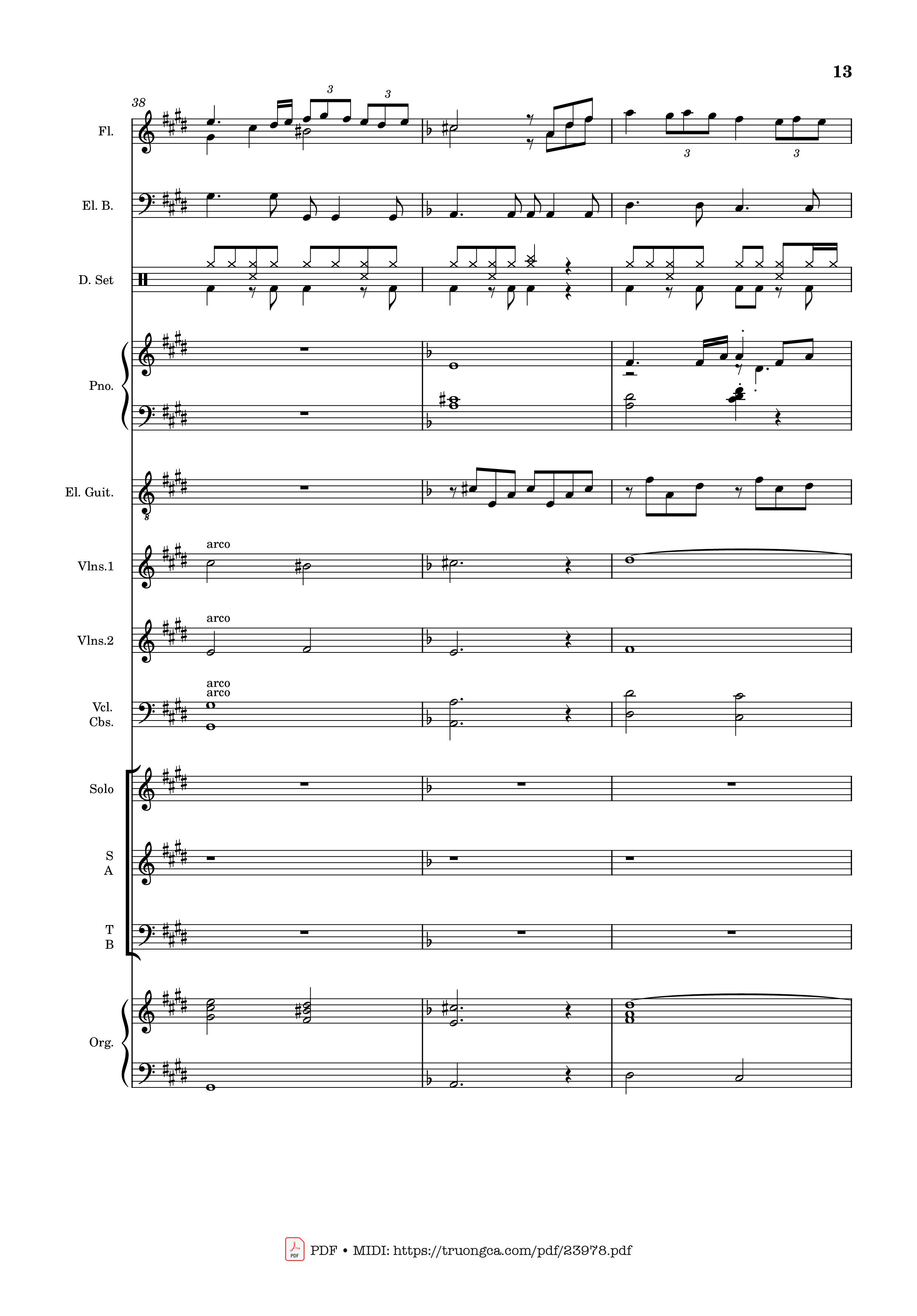 Page 13 of the piano sheet music PDF – MÙA ĐÔNG NĂM ẤY (hợp xướng) by Hoài Đức