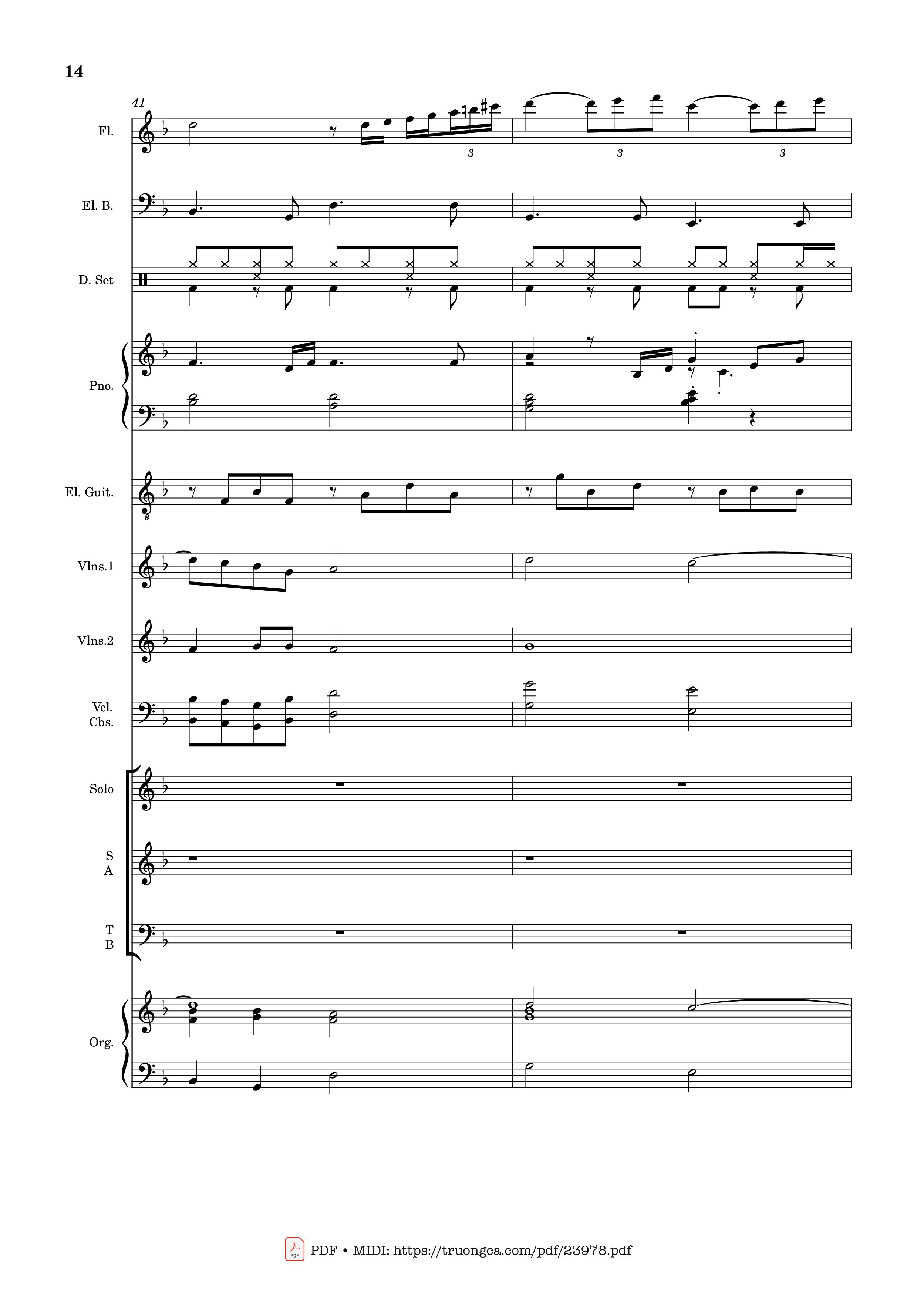 Page 14 of the piano sheet music PDF – MÙA ĐÔNG NĂM ẤY (hợp xướng) by Hoài Đức