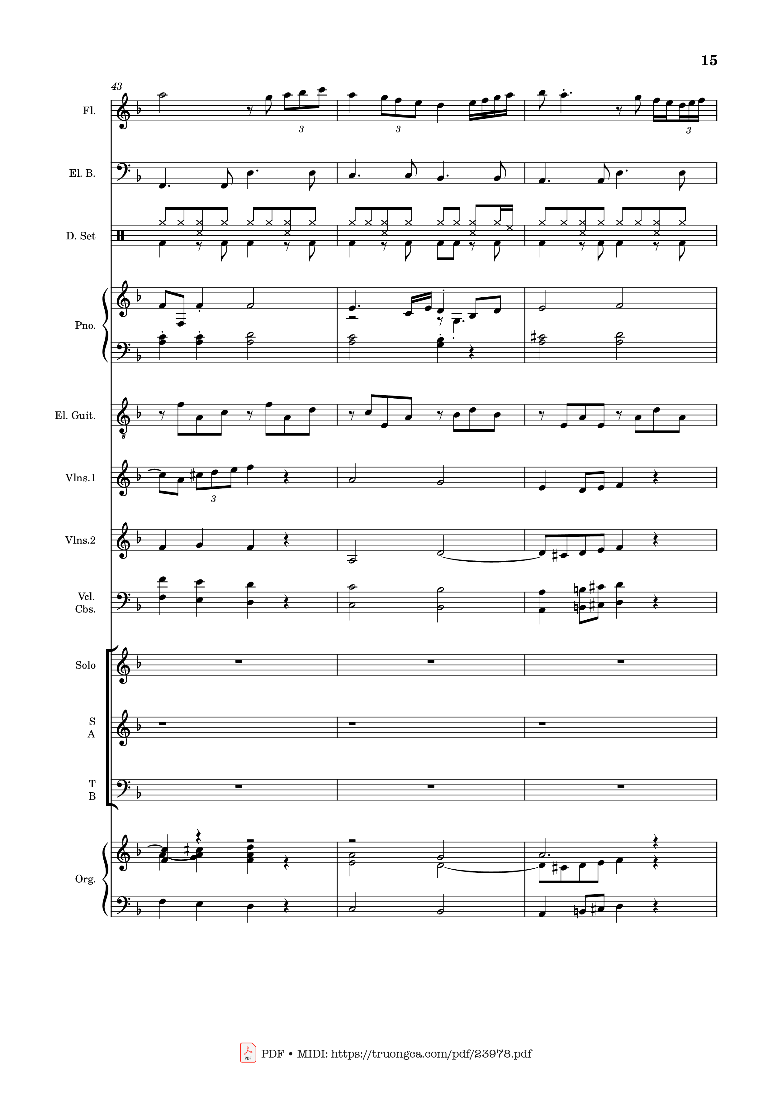 Page 15 of the piano sheet music PDF – MÙA ĐÔNG NĂM ẤY (hợp xướng) by Hoài Đức