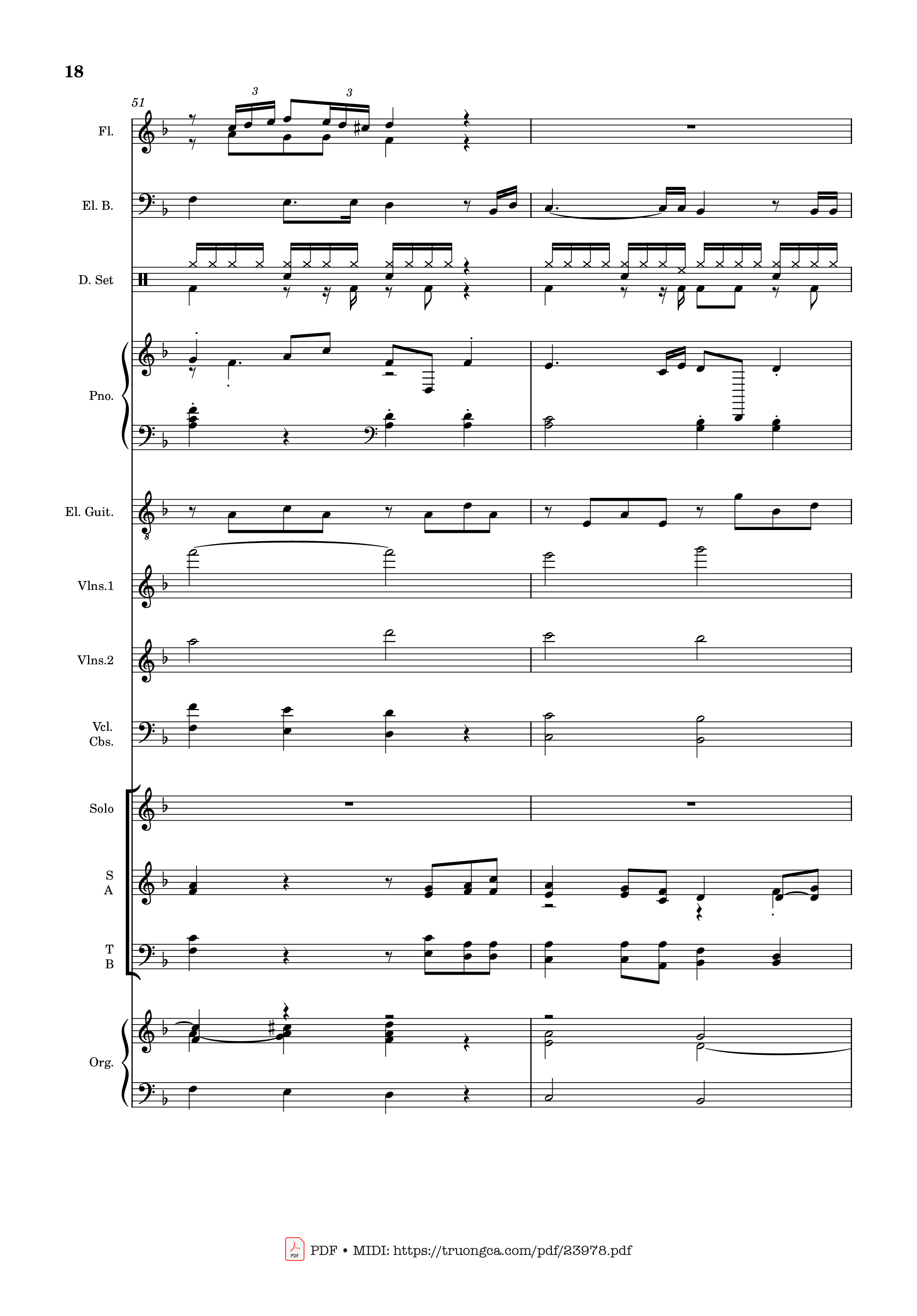 Page 18 of the piano sheet music PDF – MÙA ĐÔNG NĂM ẤY (hợp xướng) by Hoài Đức