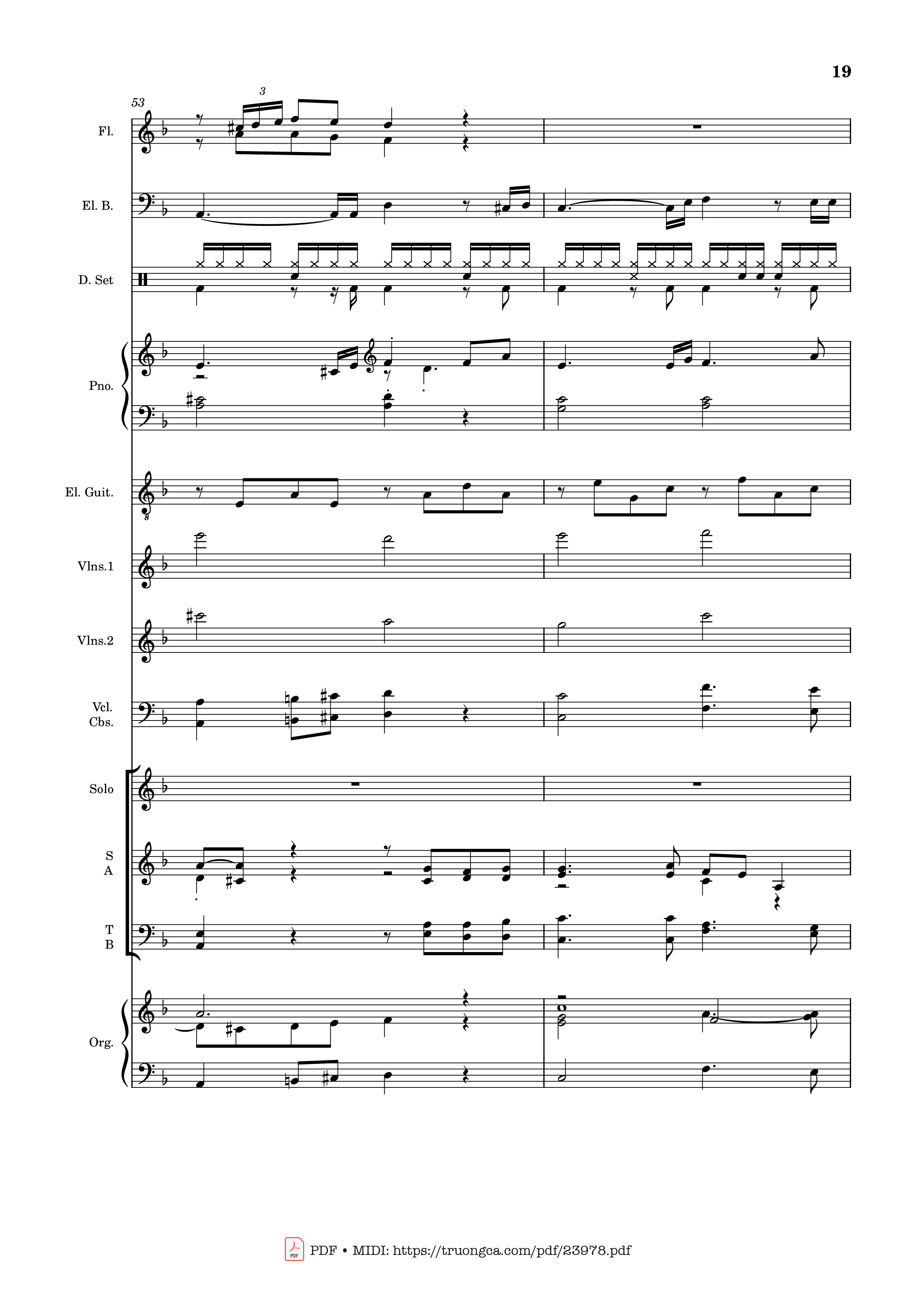 Page 19 of the piano sheet music PDF – MÙA ĐÔNG NĂM ẤY (hợp xướng) by Hoài Đức