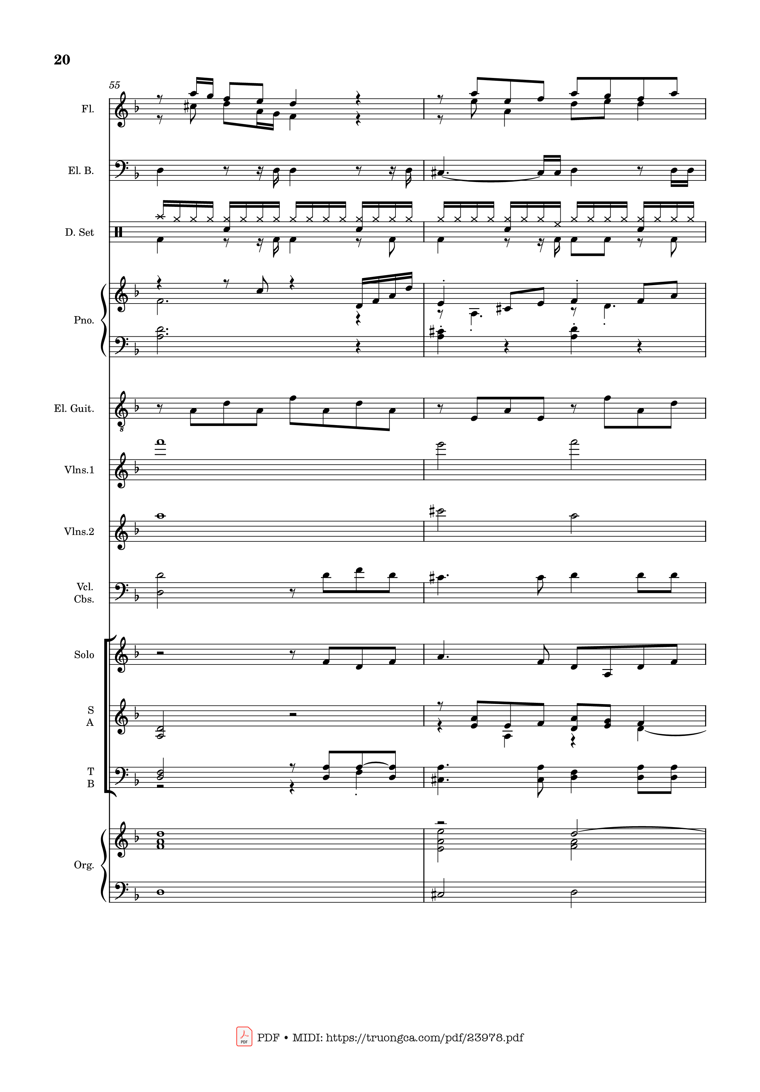 Page 20 of the piano sheet music PDF – MÙA ĐÔNG NĂM ẤY (hợp xướng) by Hoài Đức