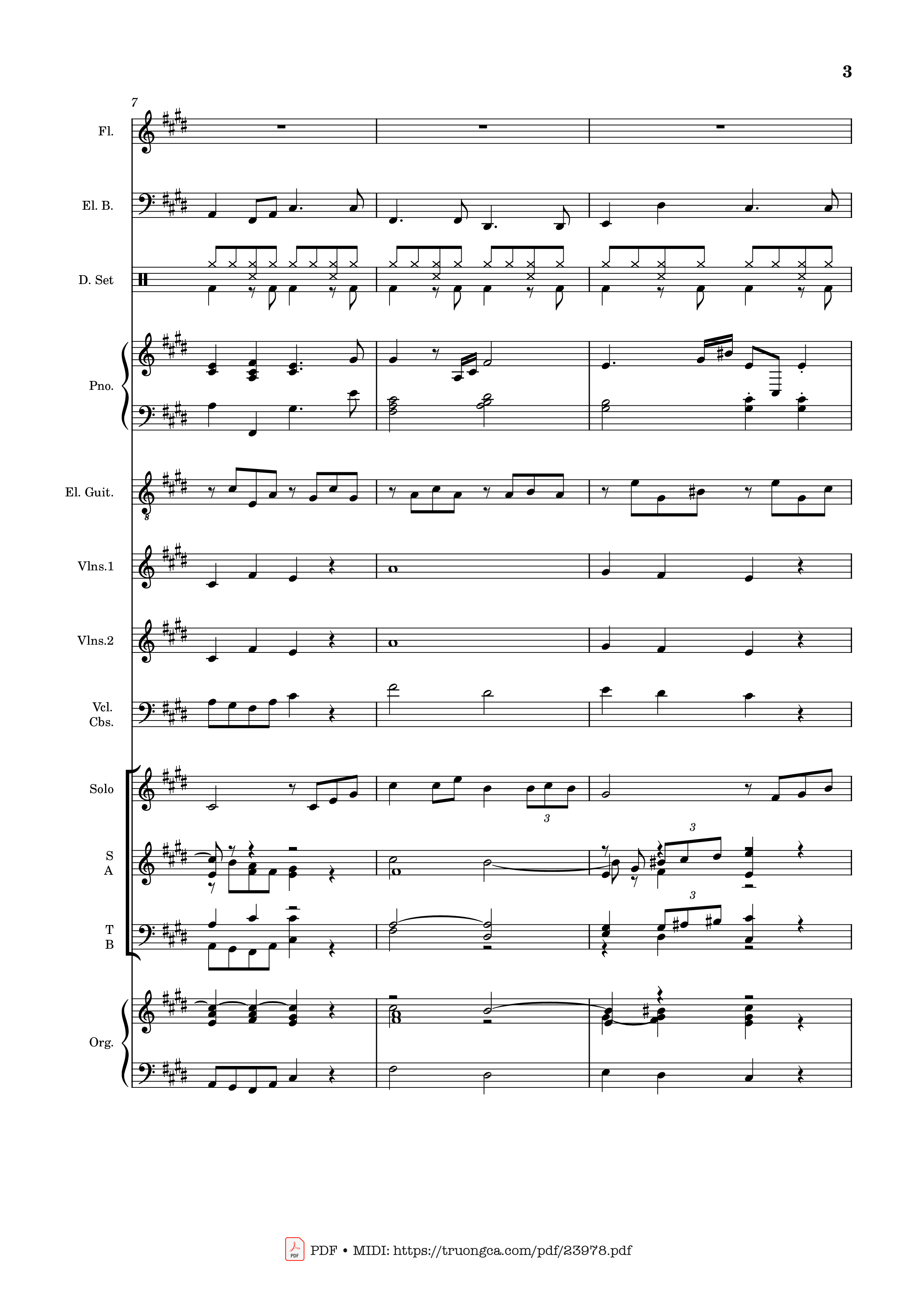 Page 3 of the piano sheet music PDF – MÙA ĐÔNG NĂM ẤY (hợp xướng) by Hoài Đức