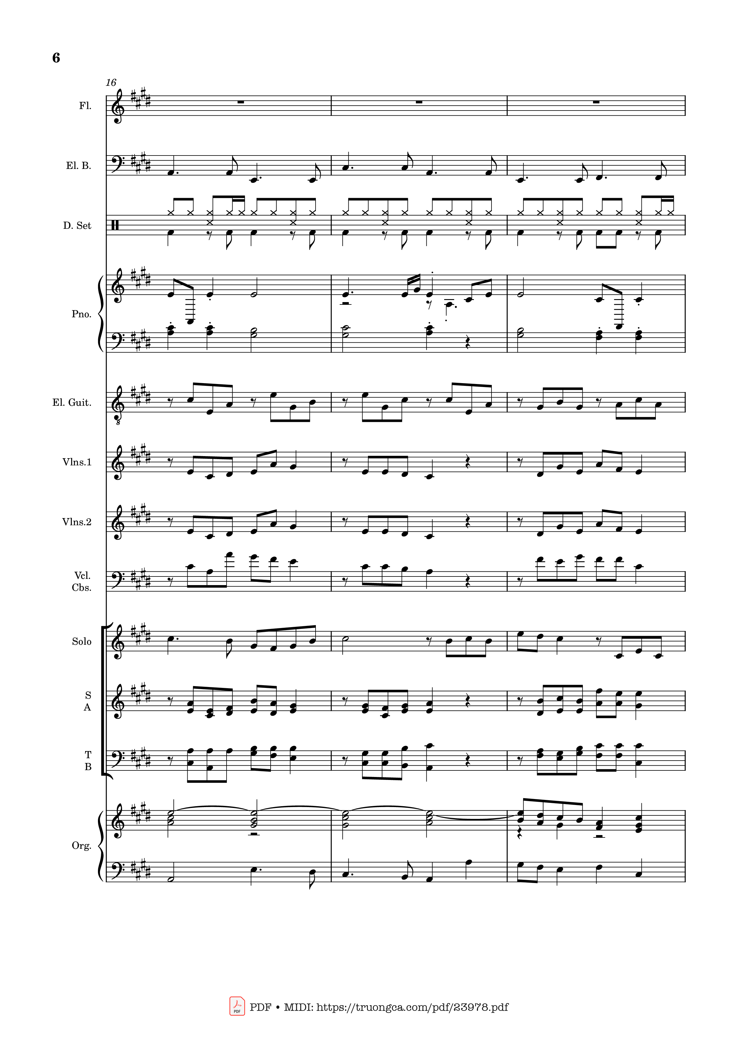Page 6 of the piano sheet music PDF – MÙA ĐÔNG NĂM ẤY (hợp xướng) by Hoài Đức