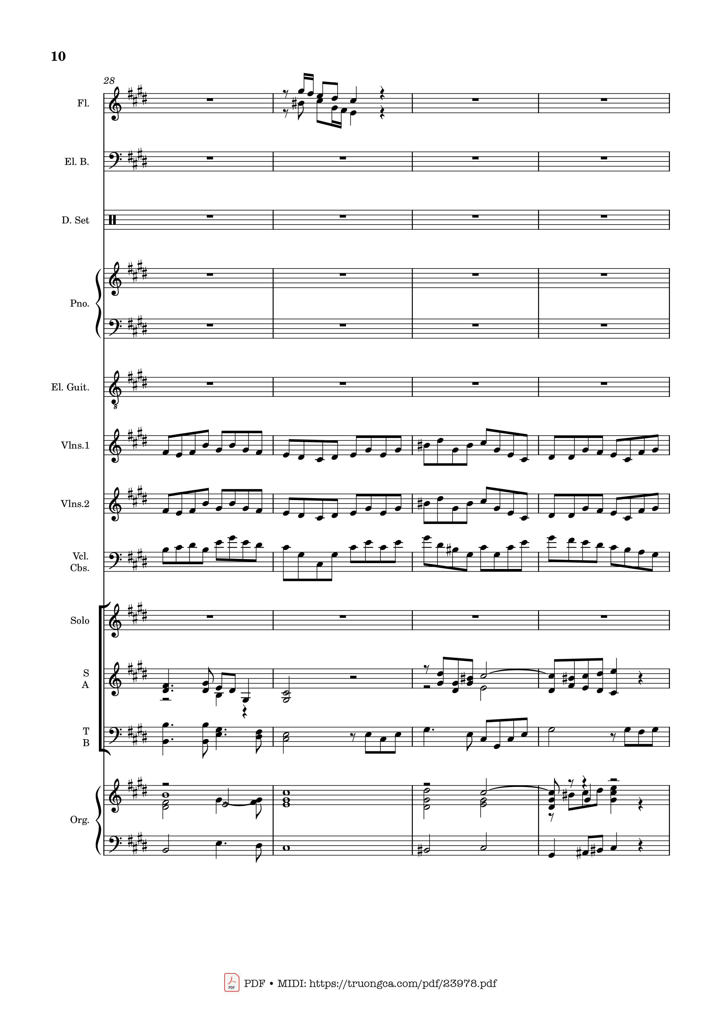 Page 10 of the piano sheet music PDF – MÙA ĐÔNG NĂM ẤY (hợp xướng) by Hoài Đức