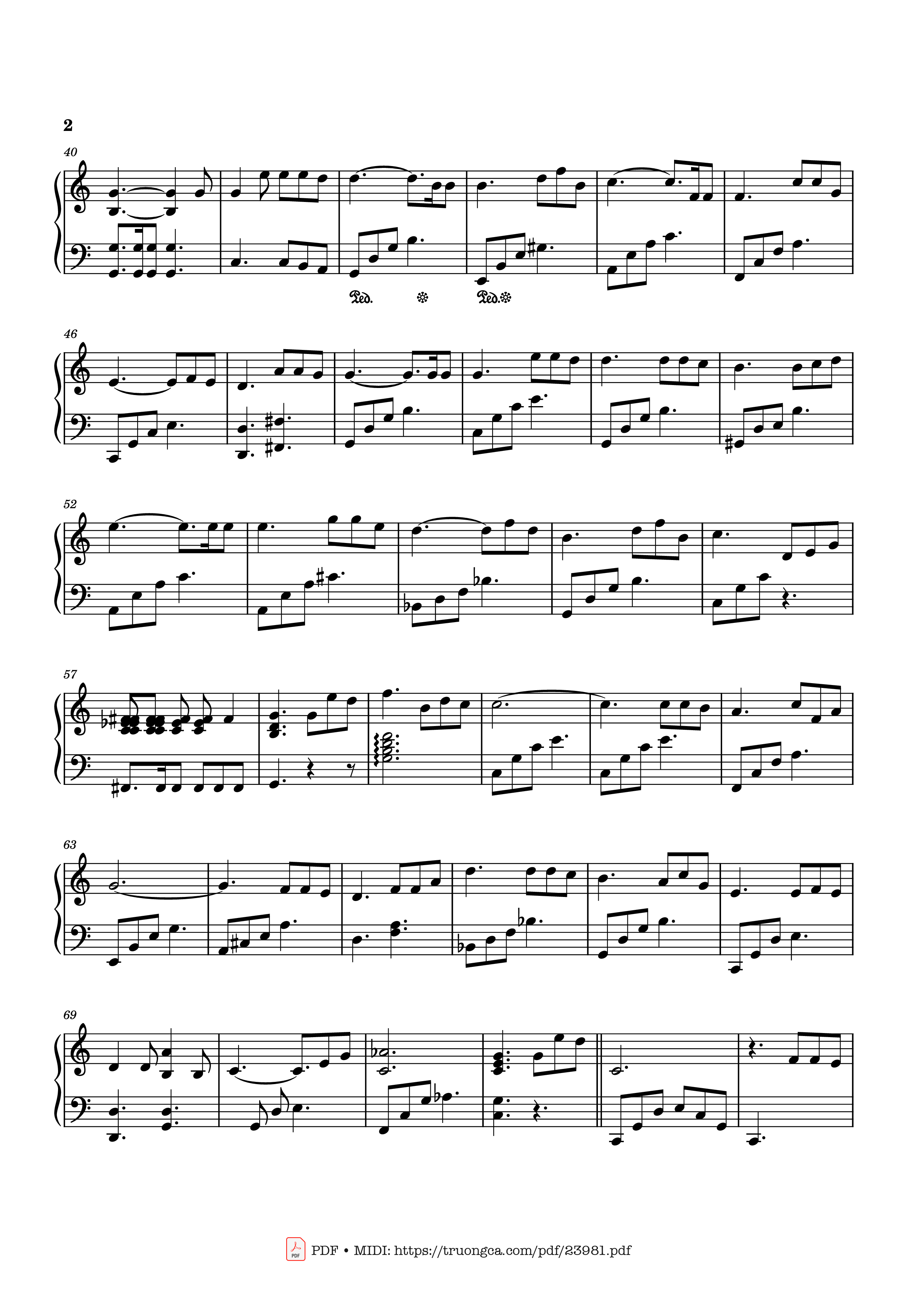 Page 2 of the piano sheet music PDF – Bài thánh ca buồn Sheet Piano by Tungpham1969
