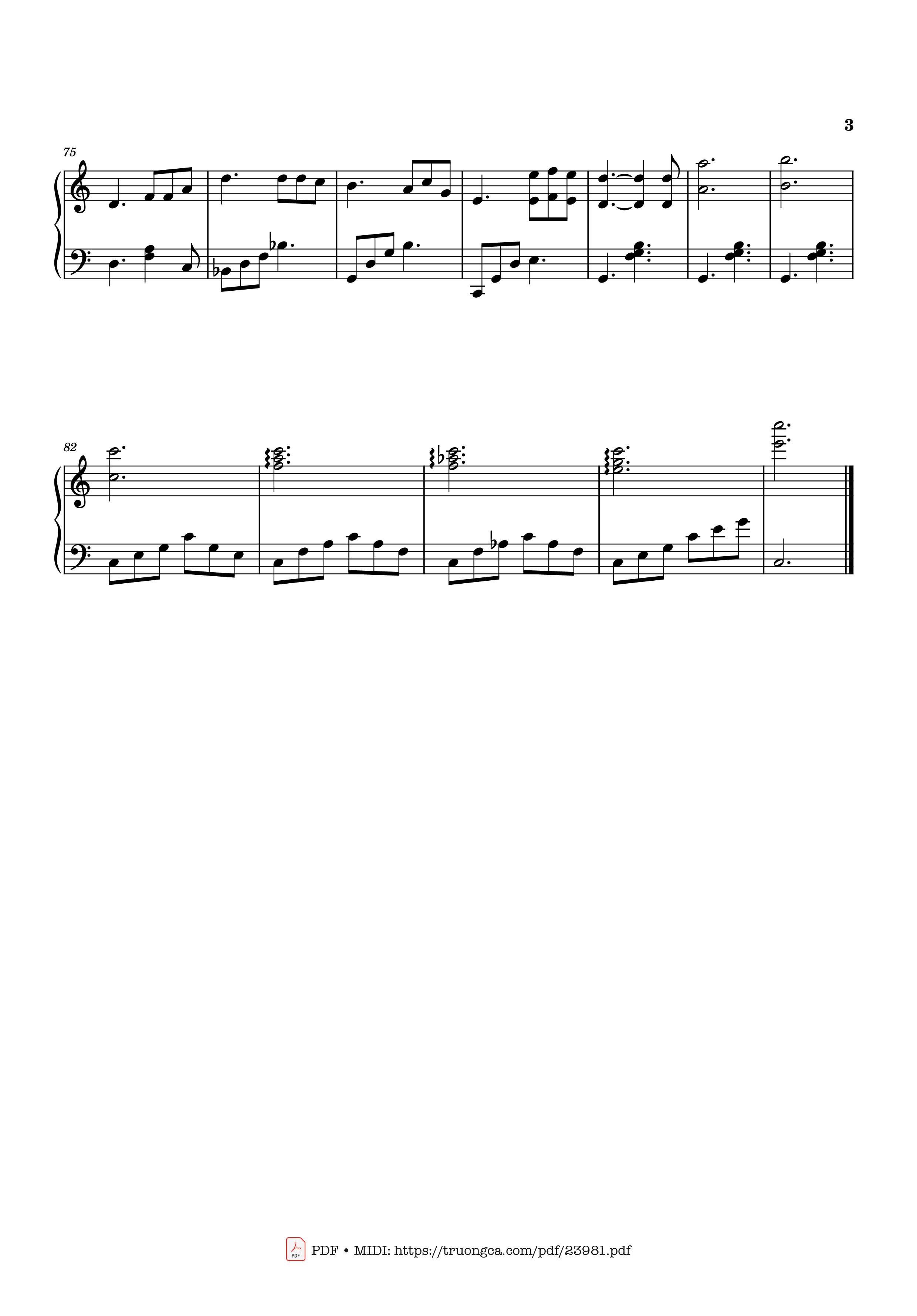 Page 3 of the piano sheet music PDF – Bài thánh ca buồn Sheet Piano by Tungpham1969