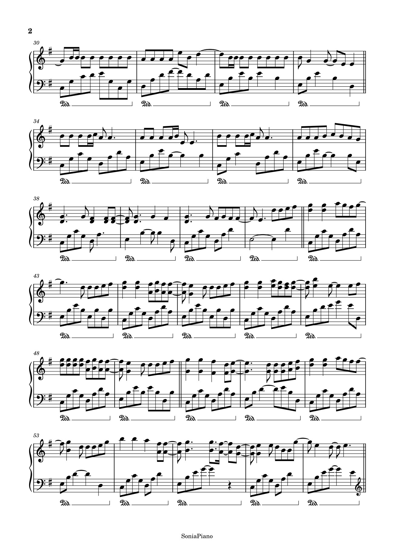 Page 2 of the piano sheet music PDF Piano – Haru Haru Sheet Piano by Full Version