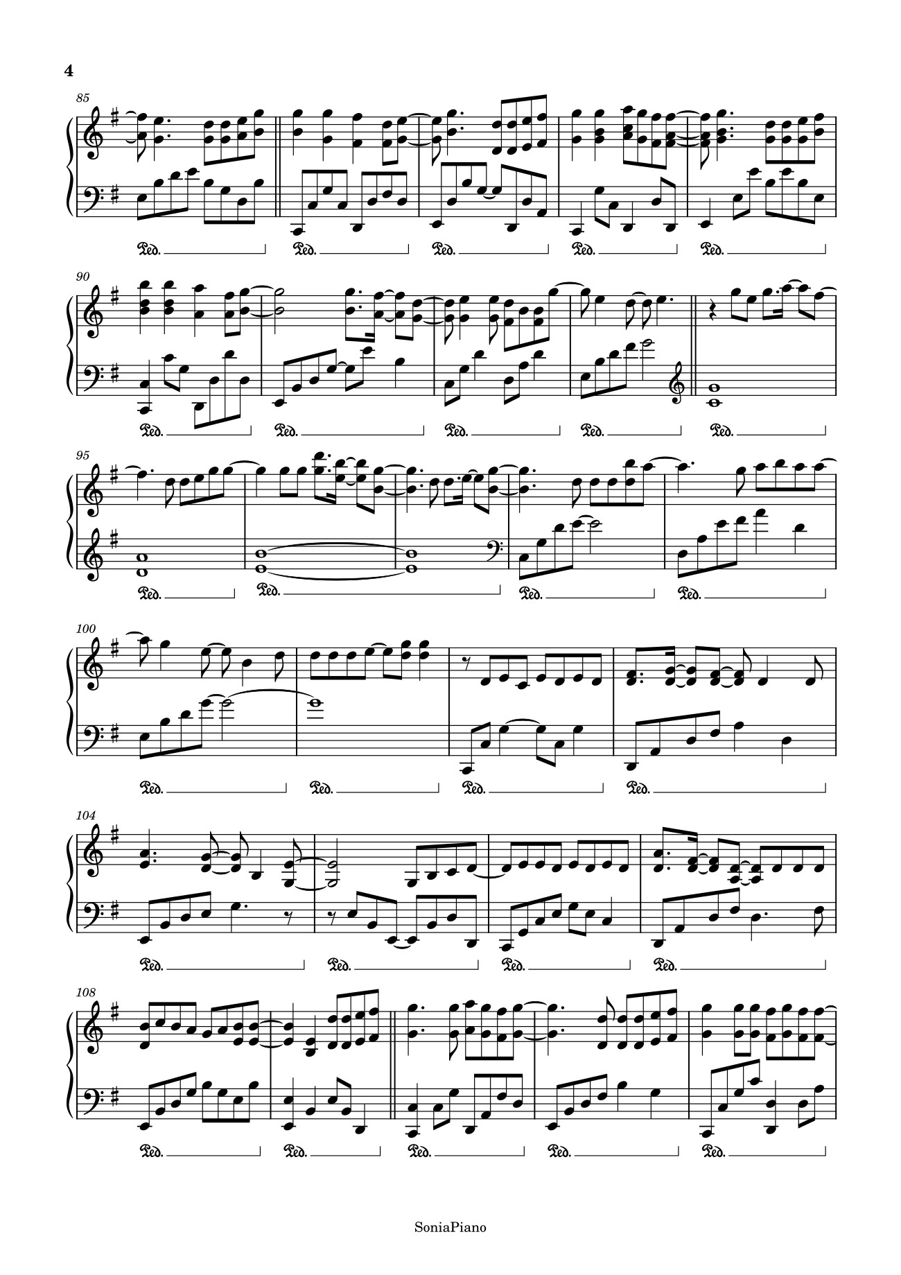 Page 4 of the piano sheet music PDF Piano – Haru Haru Sheet Piano by Full Version