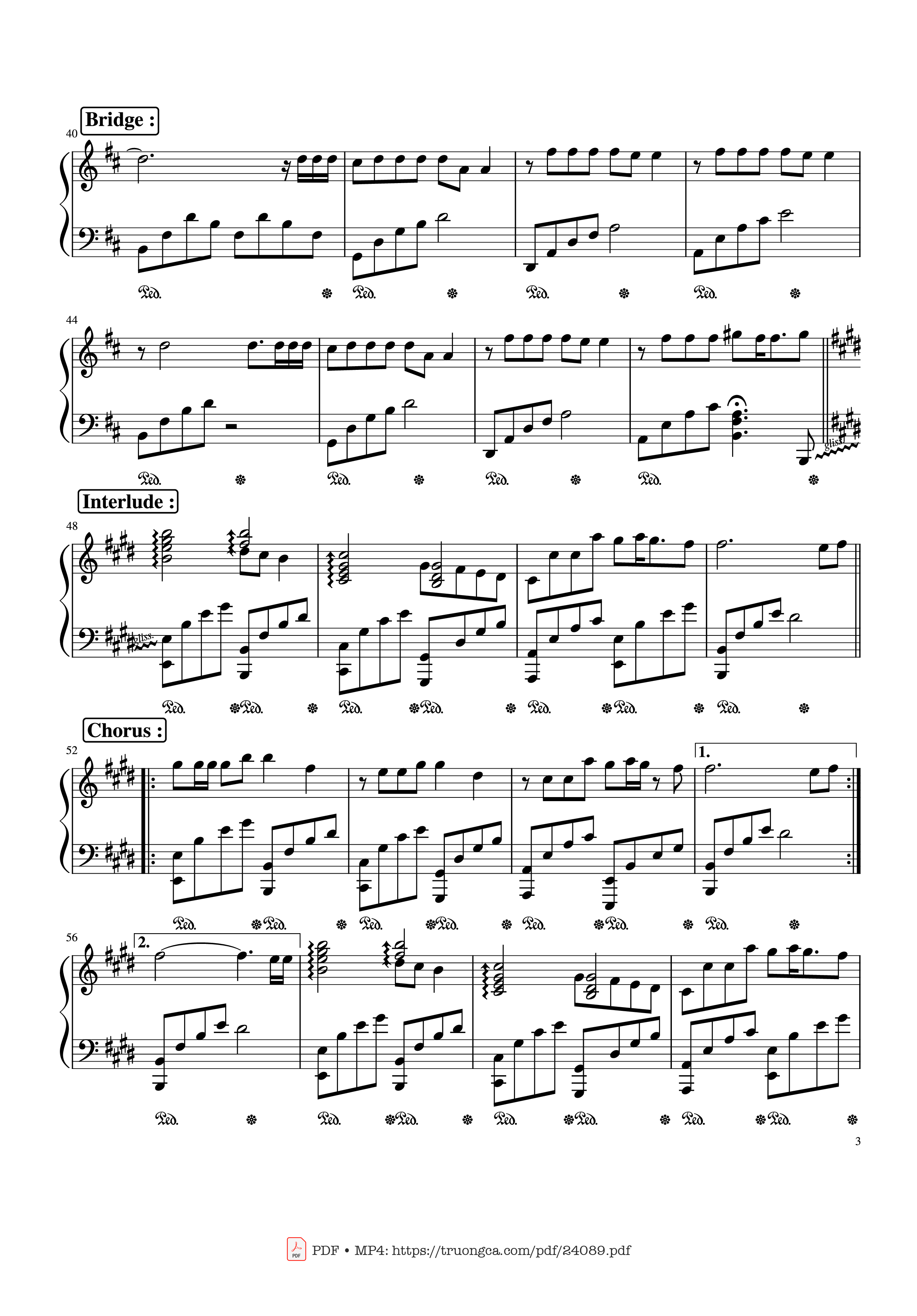 Page 3 of the piano sheet music PDF – Beautiful In White Sheet Piano by WestLife