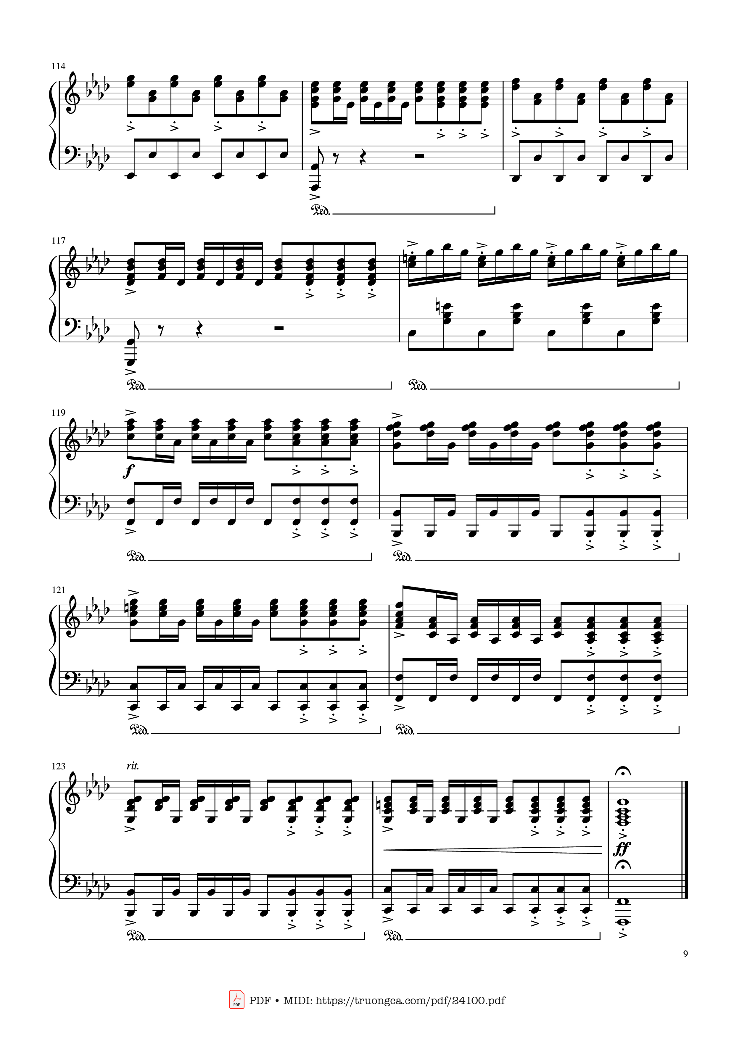 Page 9 of the piano sheet music PDF – Winter - Vivaldi (Rousseau Version Original) Sheet Piano by Antonio Vivaldi