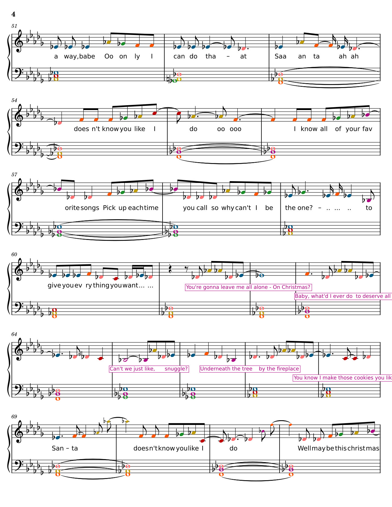 Page 4 of the piano sheet music PDF – Santa Doesn