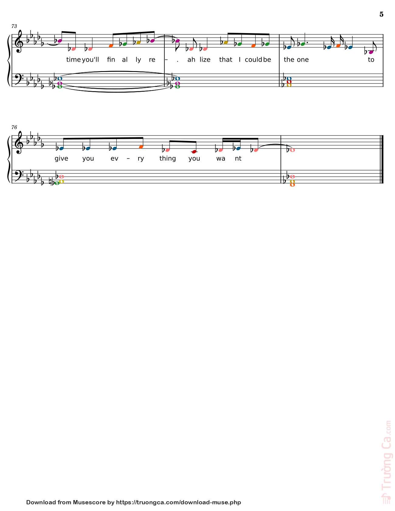 Page 5 of the piano sheet music PDF – Santa Doesn