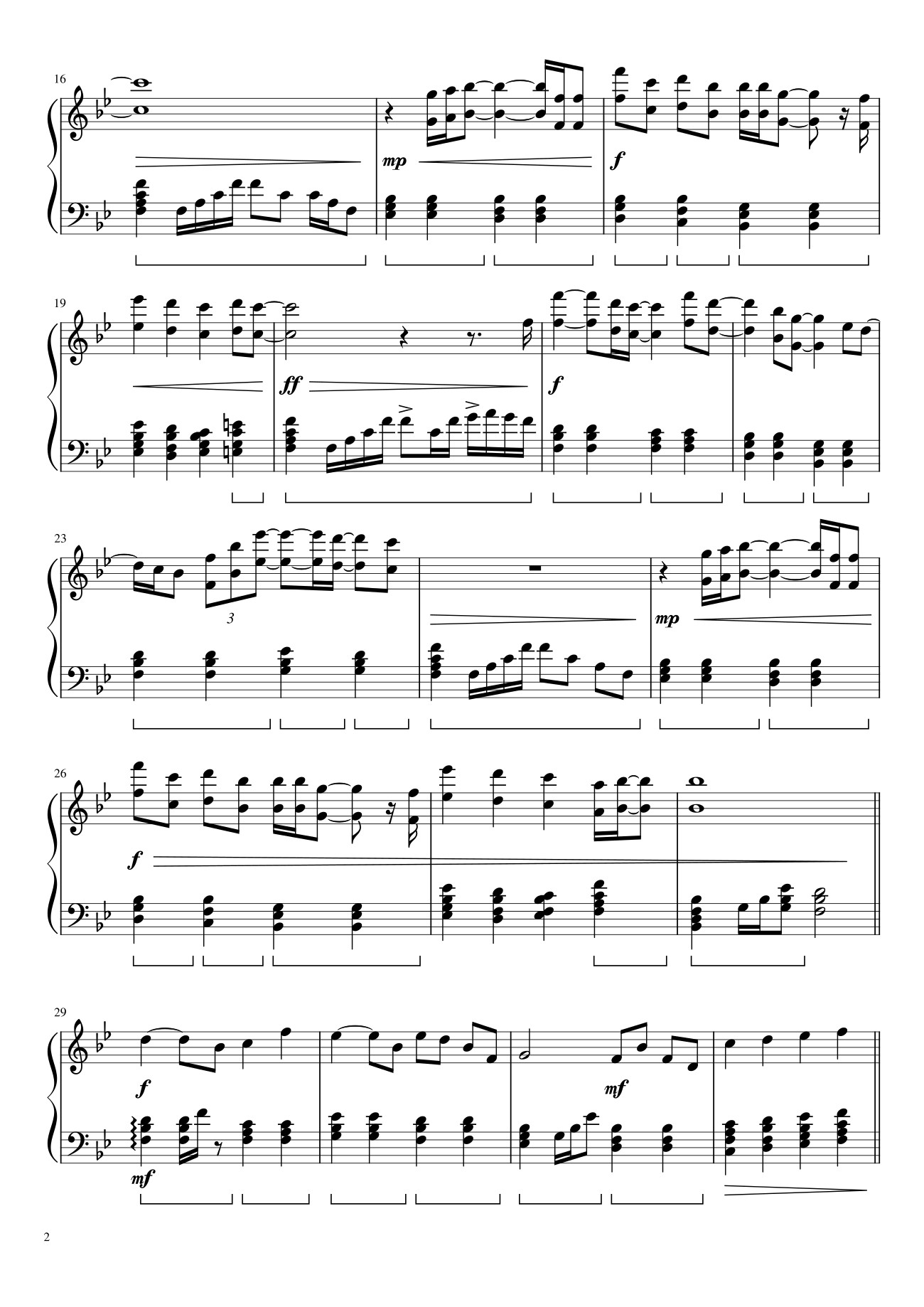 Page 2 of the piano sheet music PDF – Can You Feel the Love Tonight Sheet Piano by  Elton John