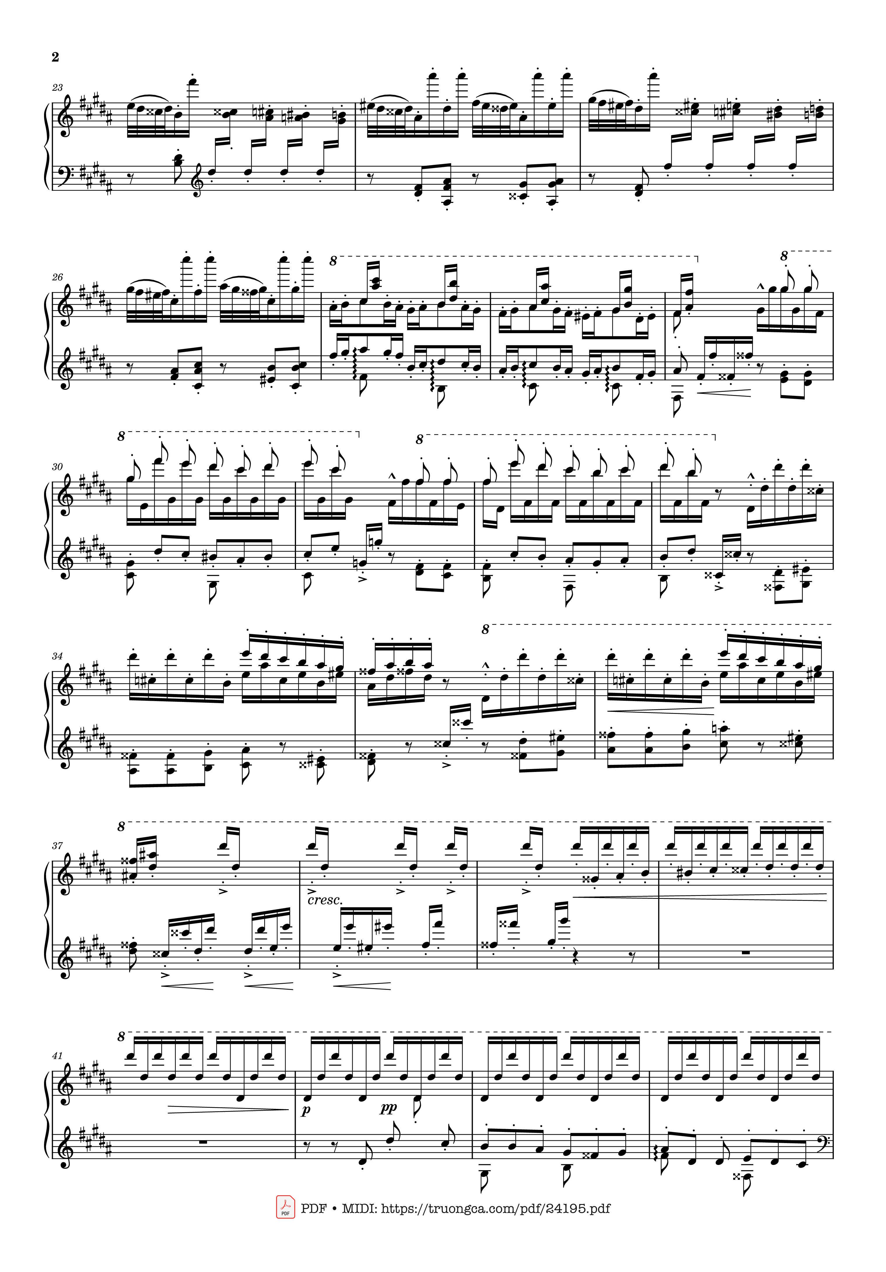 Page 2 of the piano sheet music PDF – Étude S. 141/3 in G♯ Minor La Campanella Sheet Piano by Franz Liszt