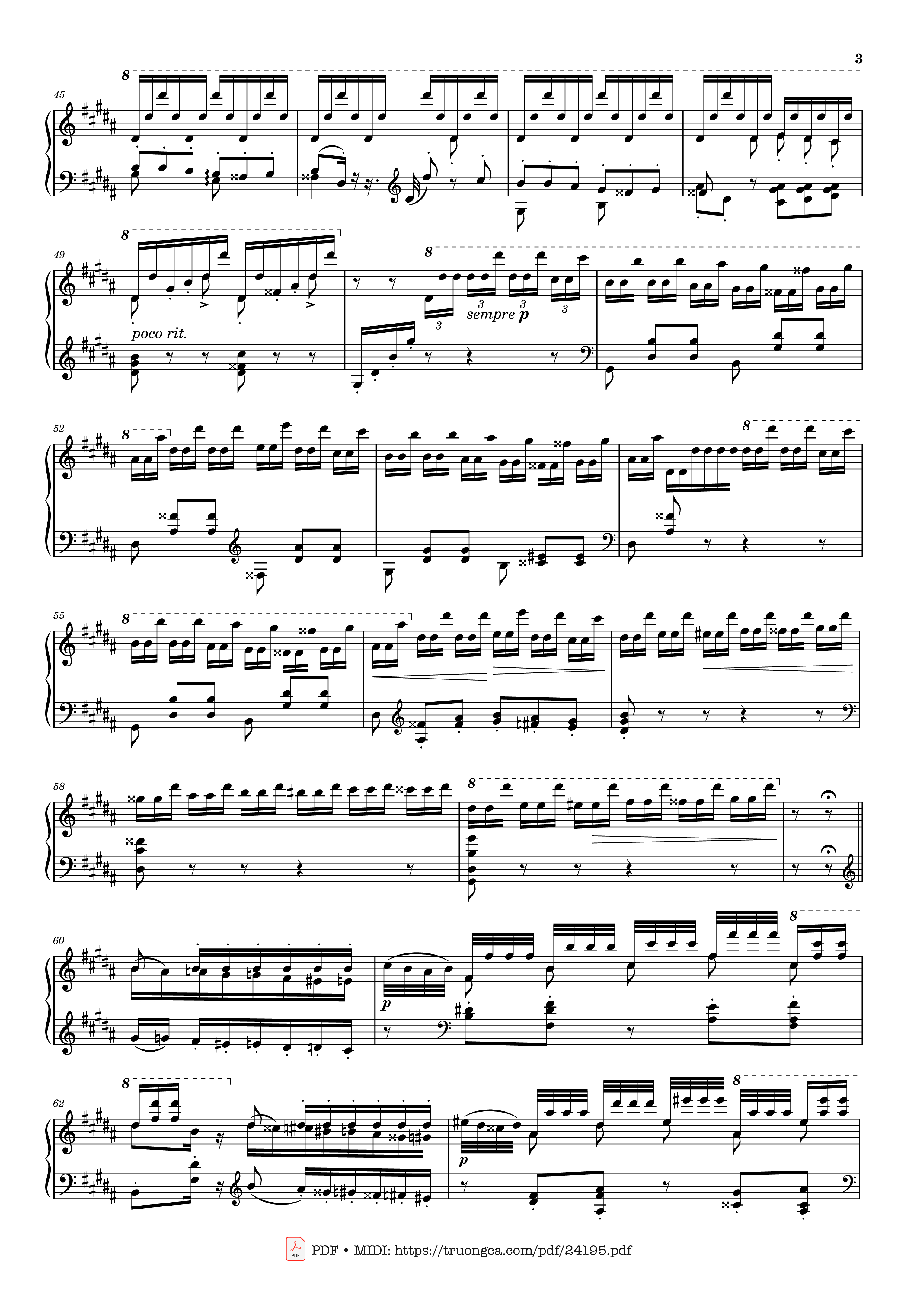 Page 3 of the piano sheet music PDF – Étude S. 141/3 in G♯ Minor La Campanella Sheet Piano by Franz Liszt