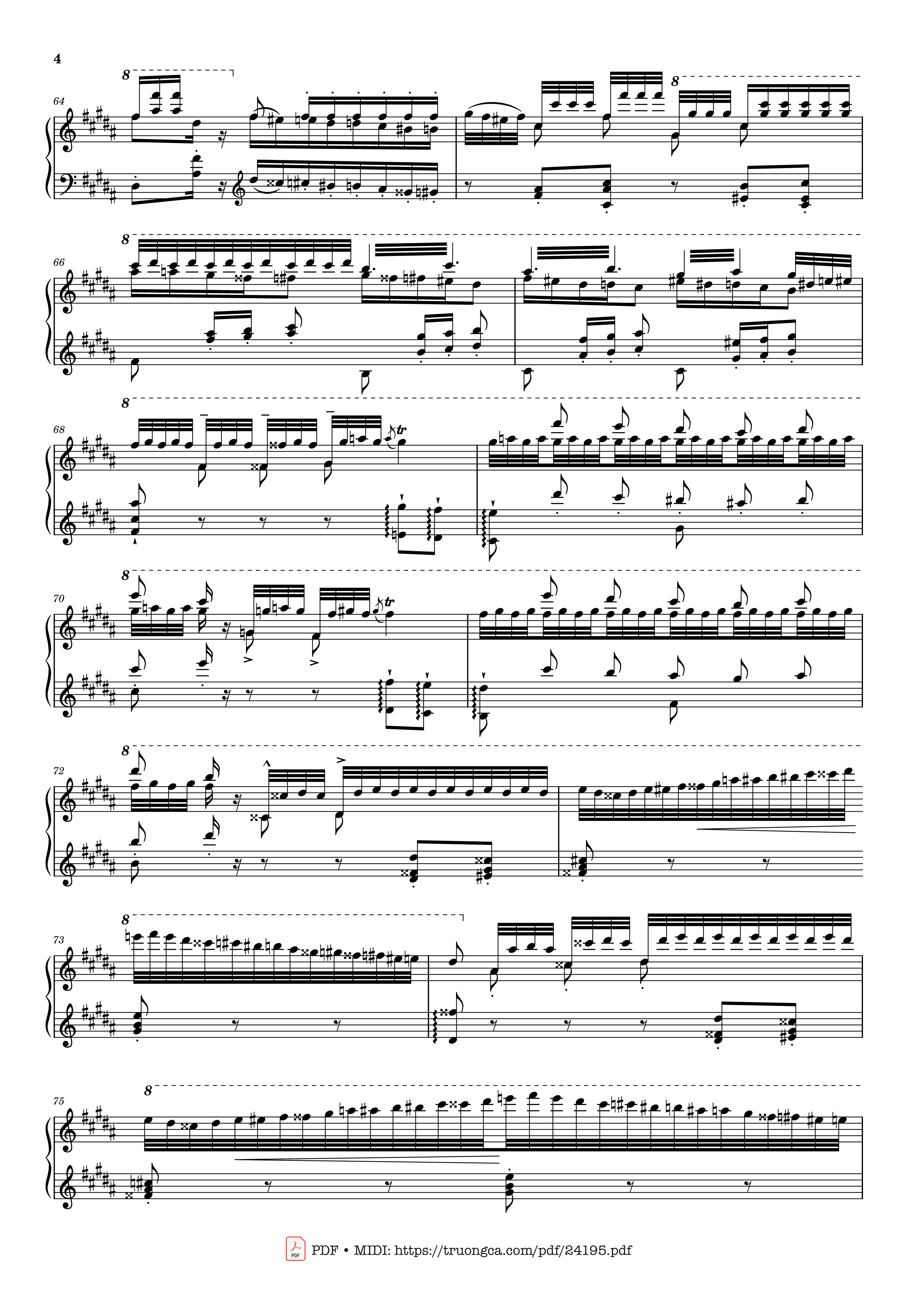 Page 4 of the piano sheet music PDF – Étude S. 141/3 in G♯ Minor La Campanella Sheet Piano by Franz Liszt