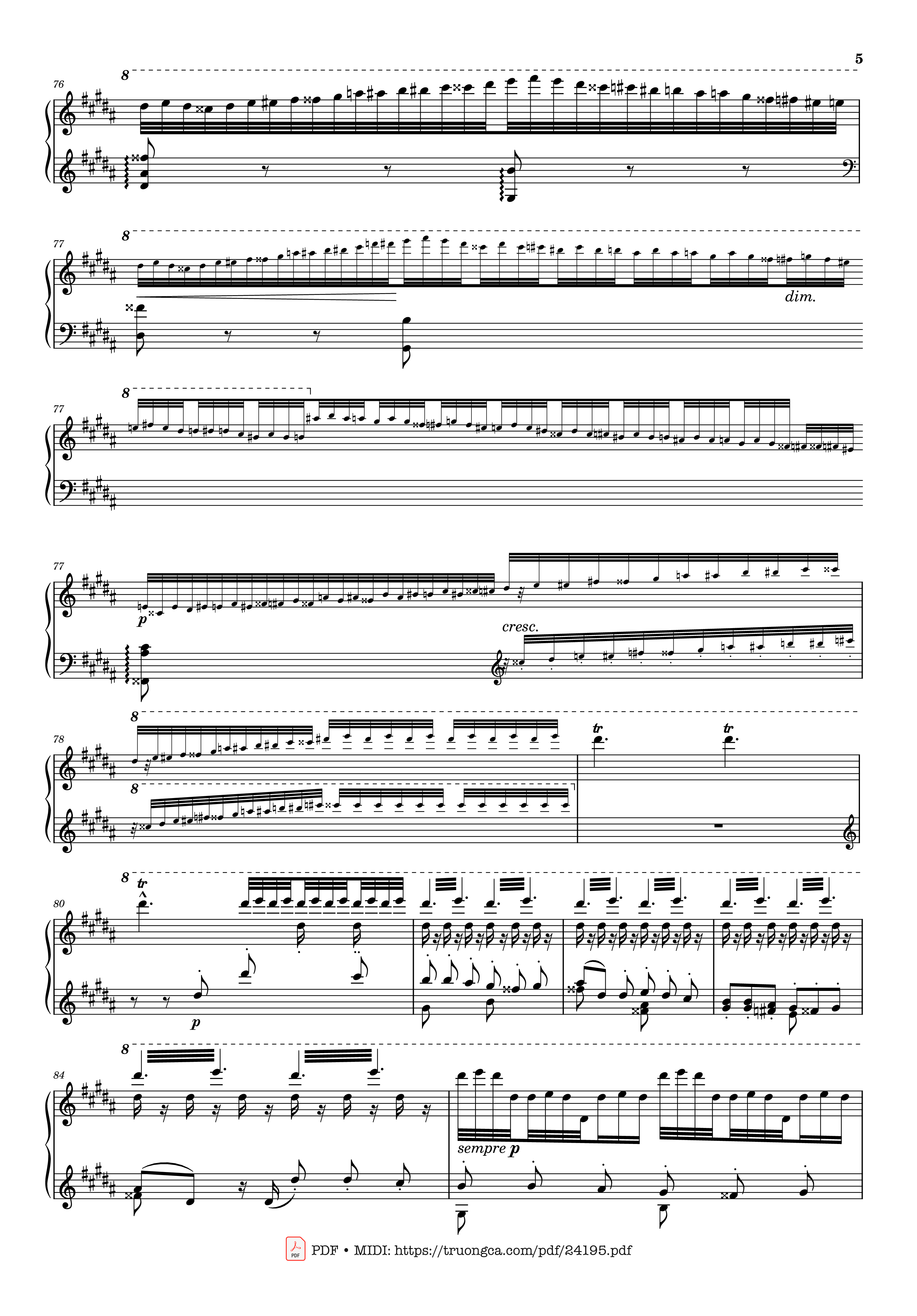 Page 5 of the piano sheet music PDF – Étude S. 141/3 in G♯ Minor La Campanella Sheet Piano by Franz Liszt