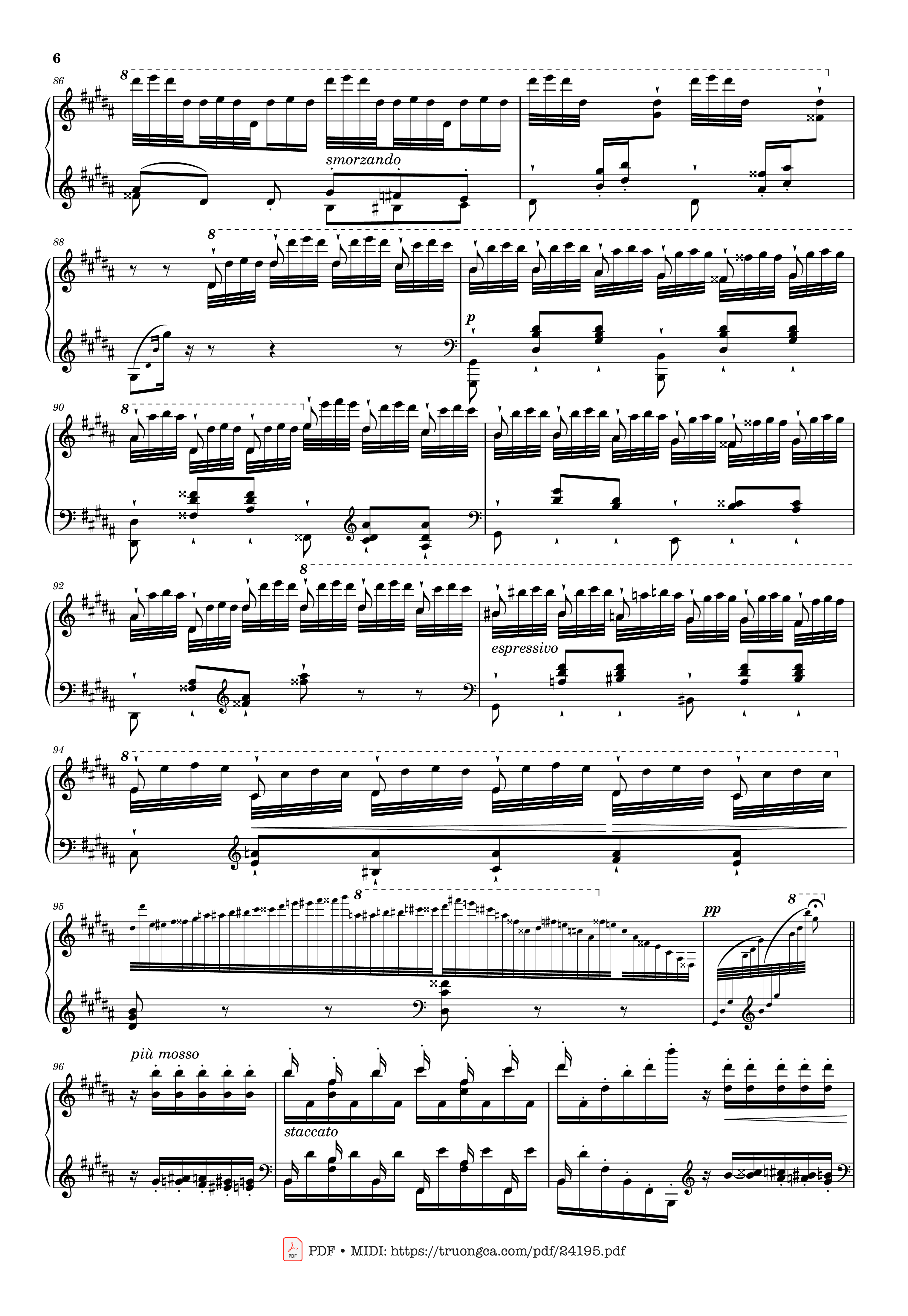 Page 6 of the piano sheet music PDF – Étude S. 141/3 in G♯ Minor La Campanella Sheet Piano by Franz Liszt