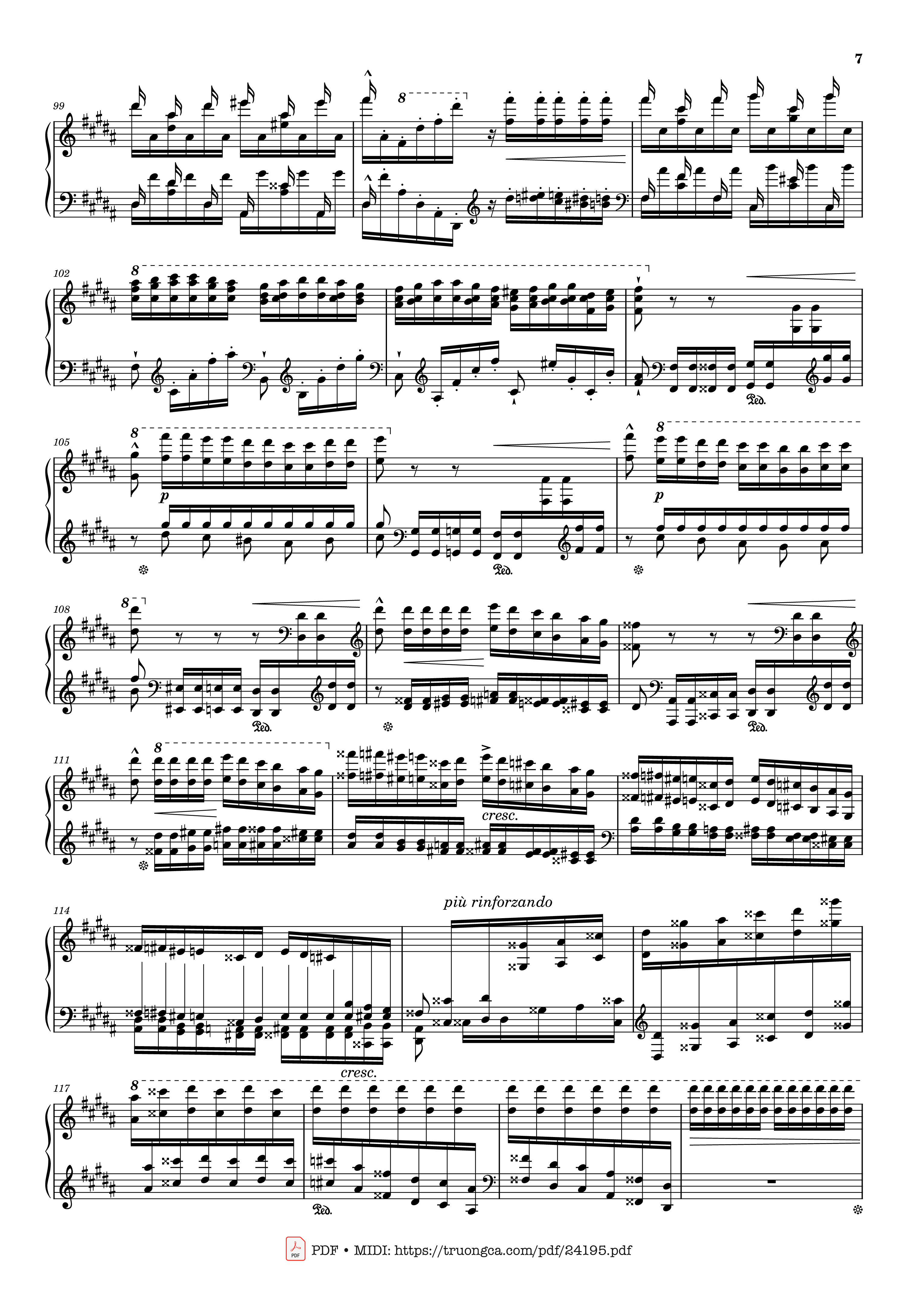 Page 7 of the piano sheet music PDF – Étude S. 141/3 in G♯ Minor La Campanella Sheet Piano by Franz Liszt