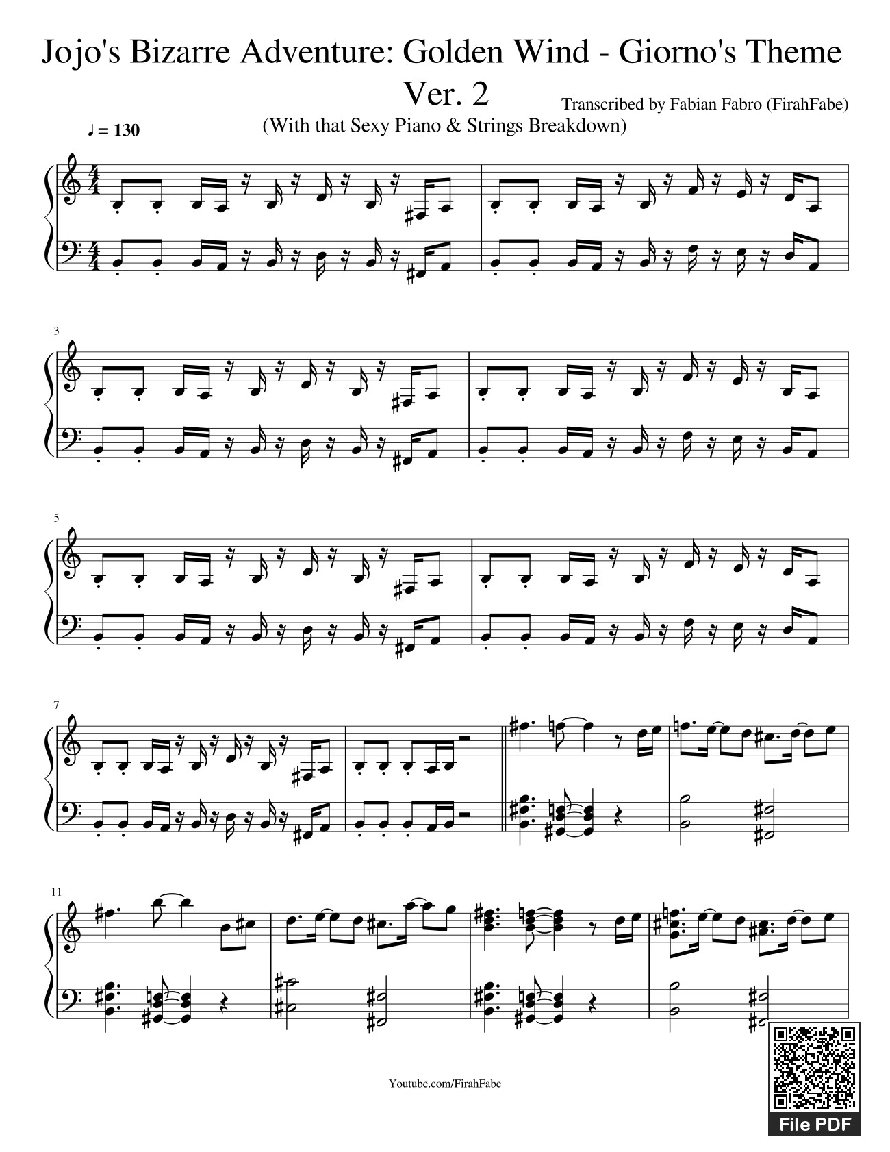 Page 1 of the piano sheet music PDF – Jojo