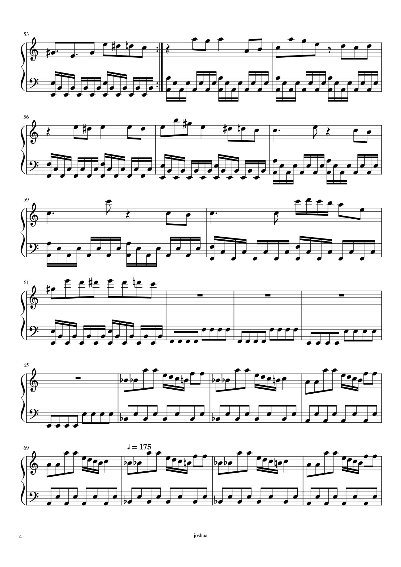 Page 4 of the piano sheet music PDF – undertale lastbreath phase 3 Sheet Piano by Gmjlovely