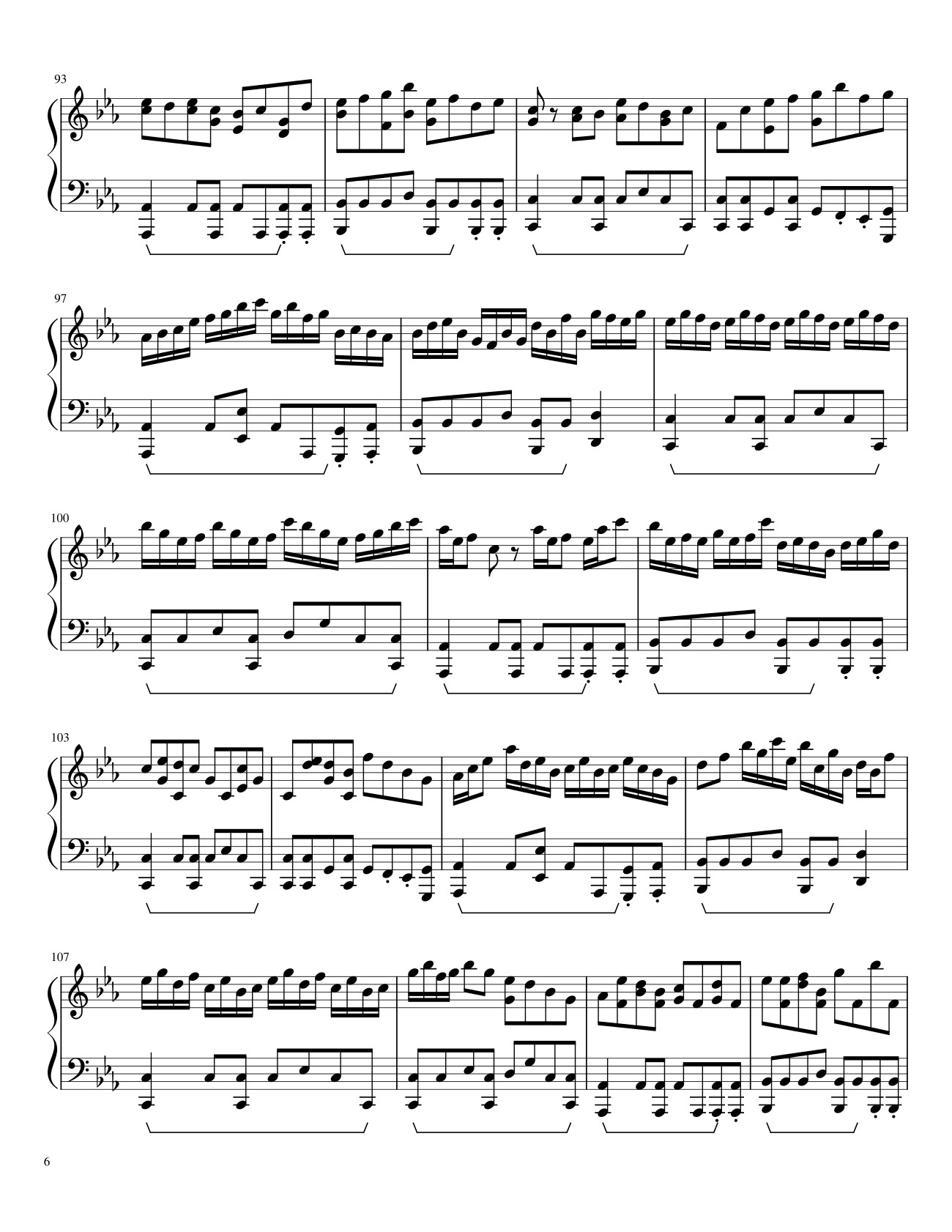 Page 6 of the piano sheet music PDF – Underverse OST - OVERWRITE [XChara's Theme] - NyxTheShield Sheet Piano by Unregistered_user