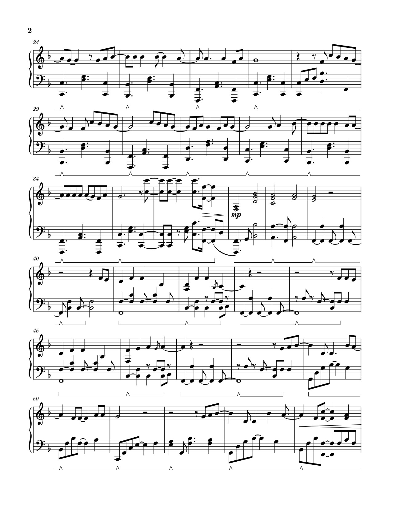 Page 2 of the piano sheet music PDF – Never – Tasha Layton (Solo Piano Arrangement) by Written by Tasha Layton