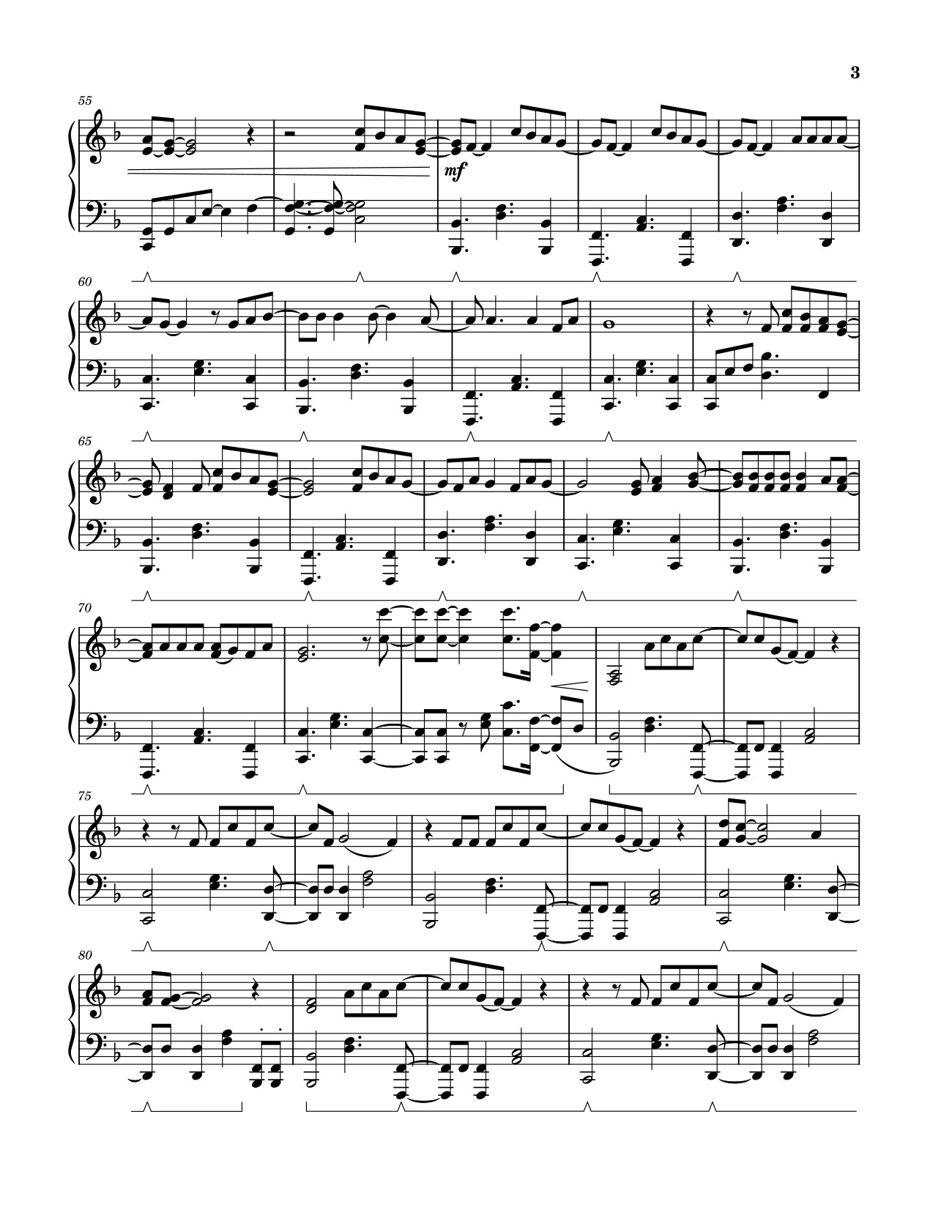 Page 3 of the piano sheet music PDF – Never – Tasha Layton (Solo Piano Arrangement) by Written by Tasha Layton